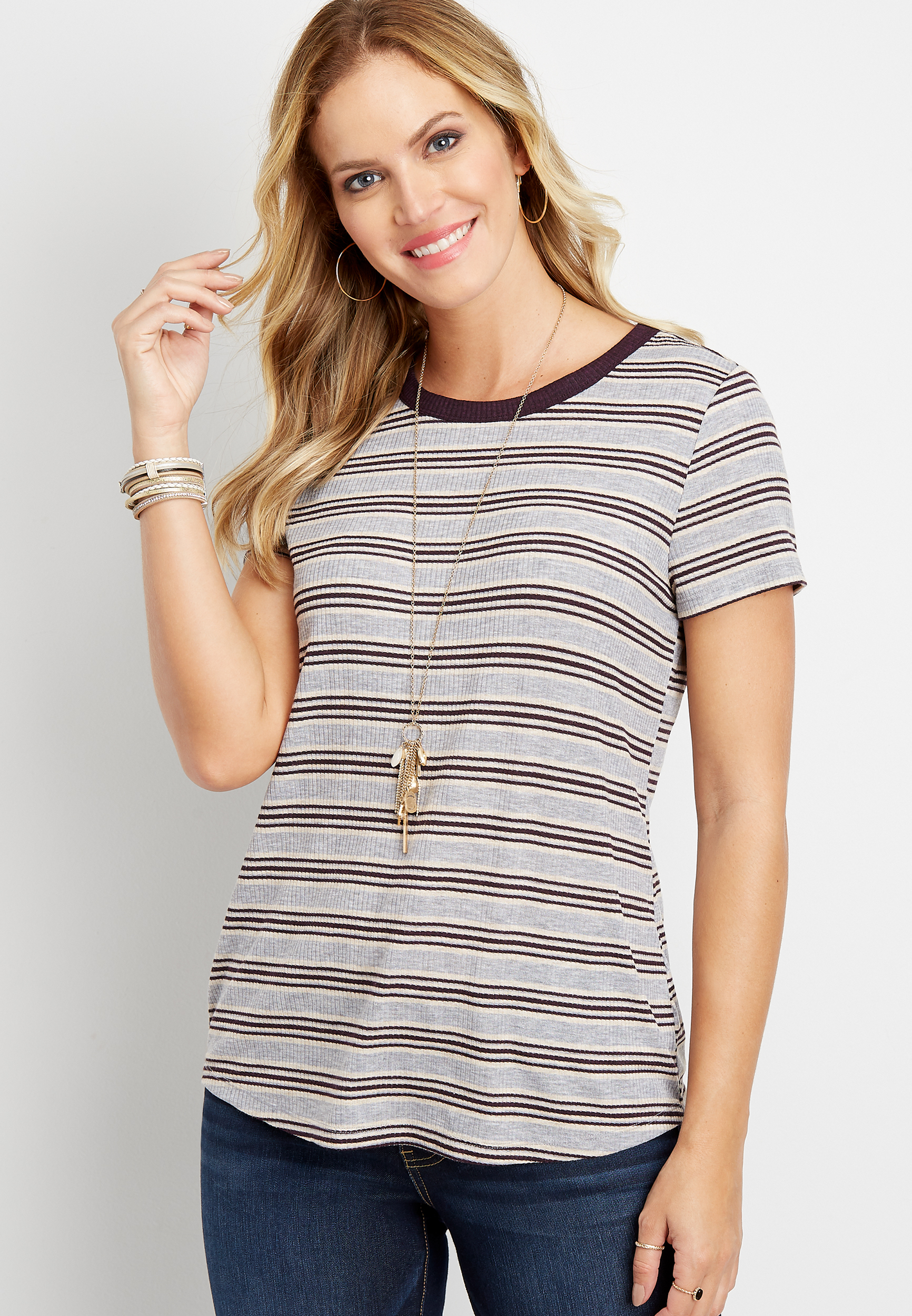 ribbed crew tee