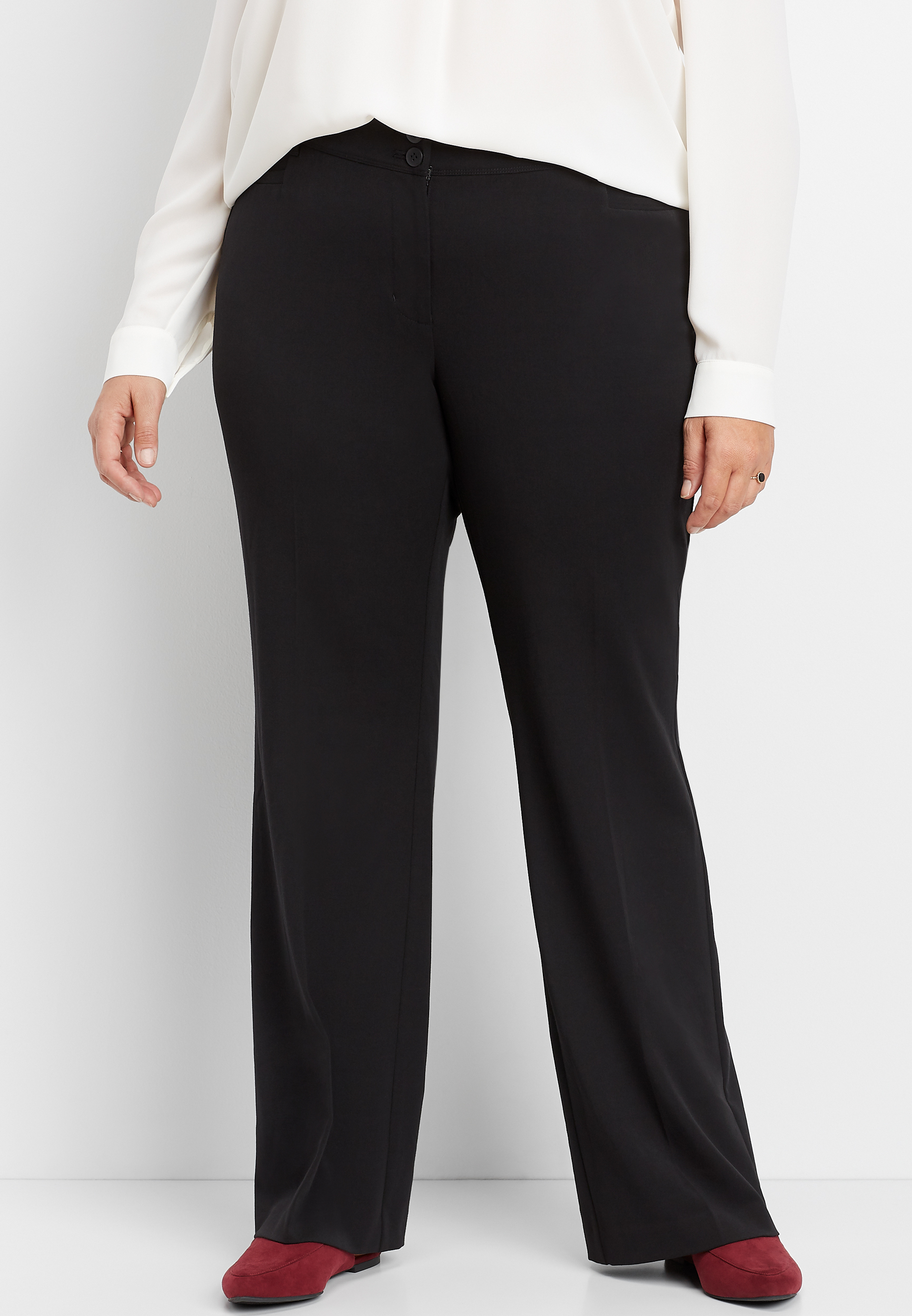 plus size wide leg dress pants