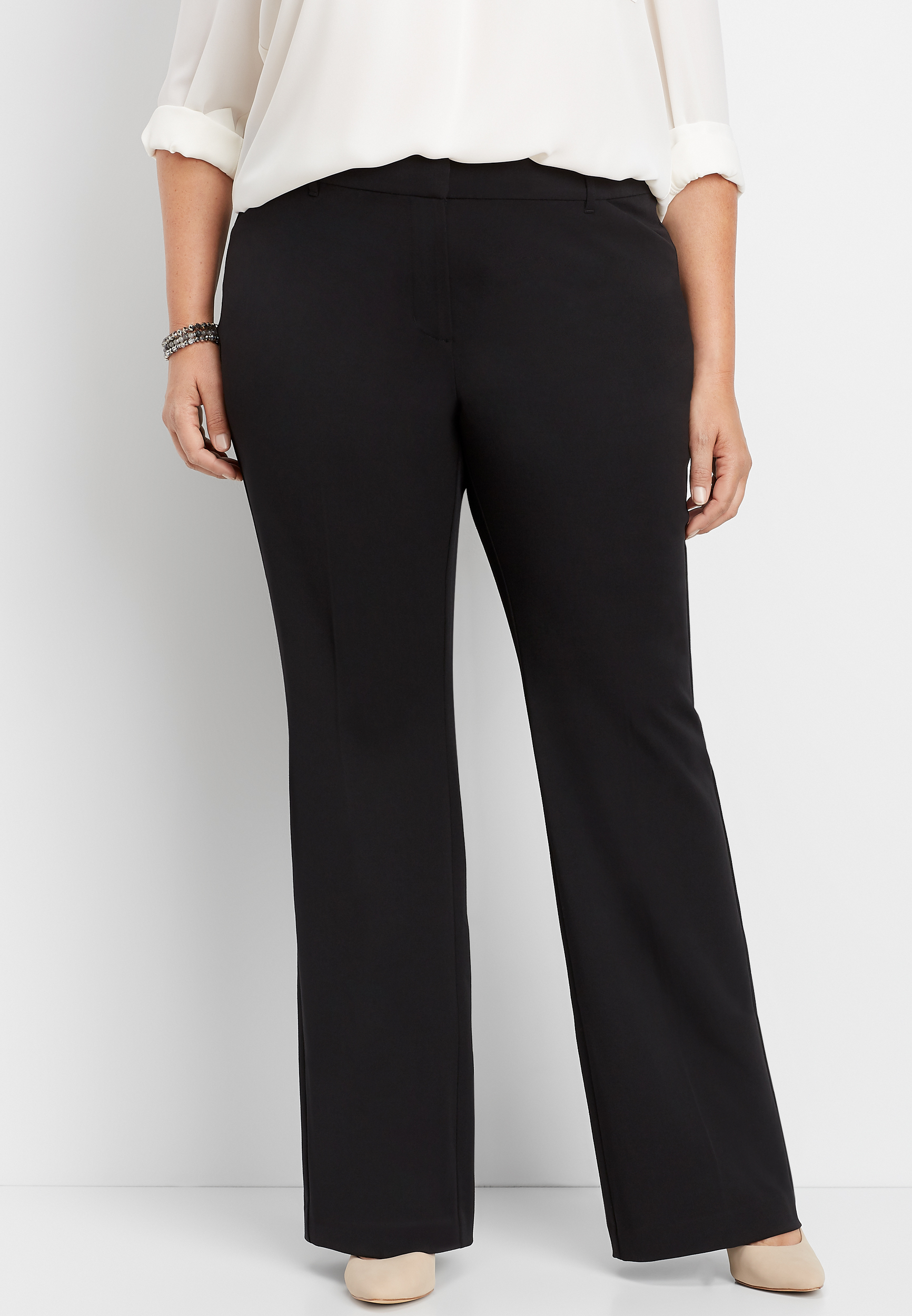 black plus size flare pants