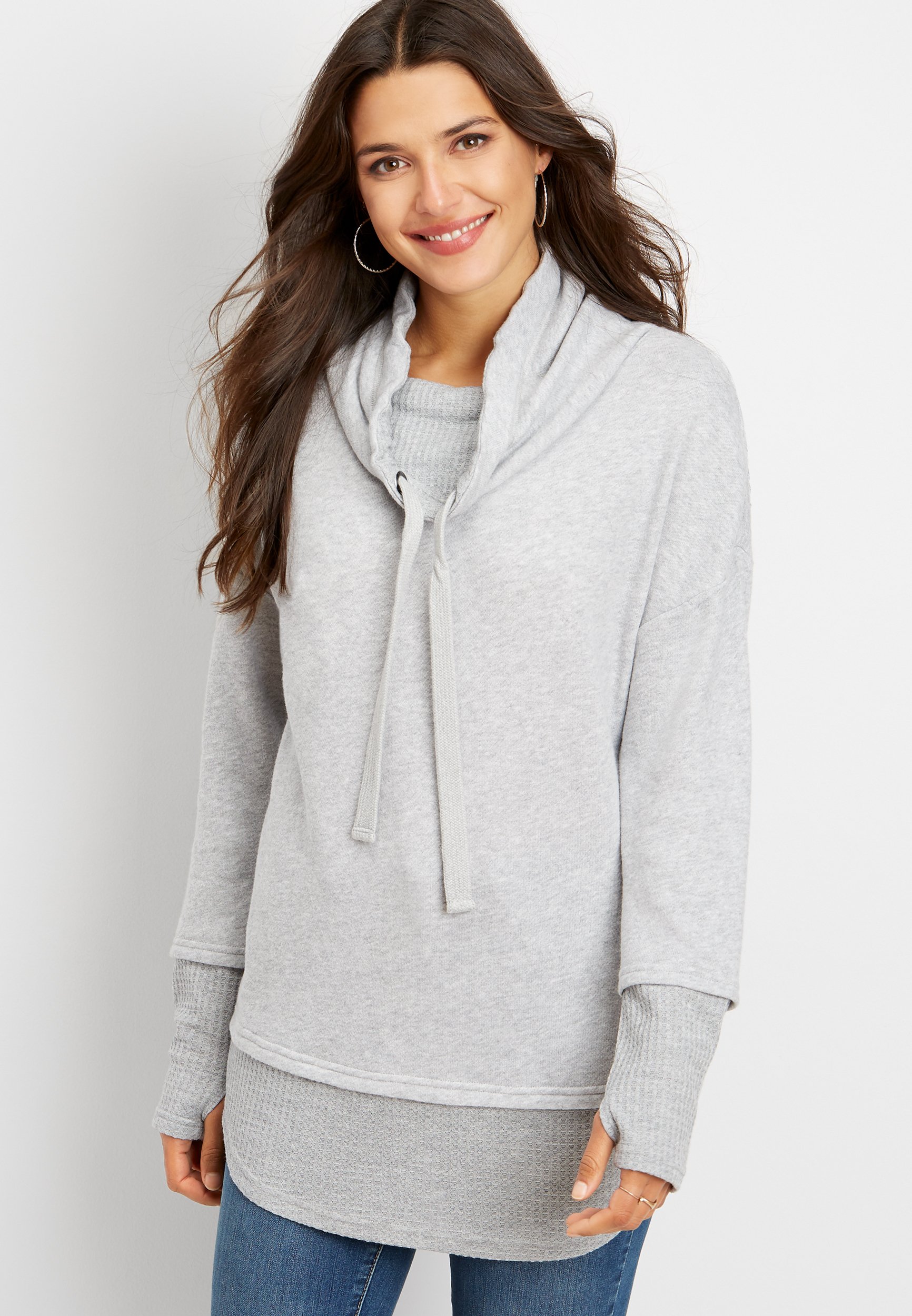 solid cowl neck tunic pullover | maurices