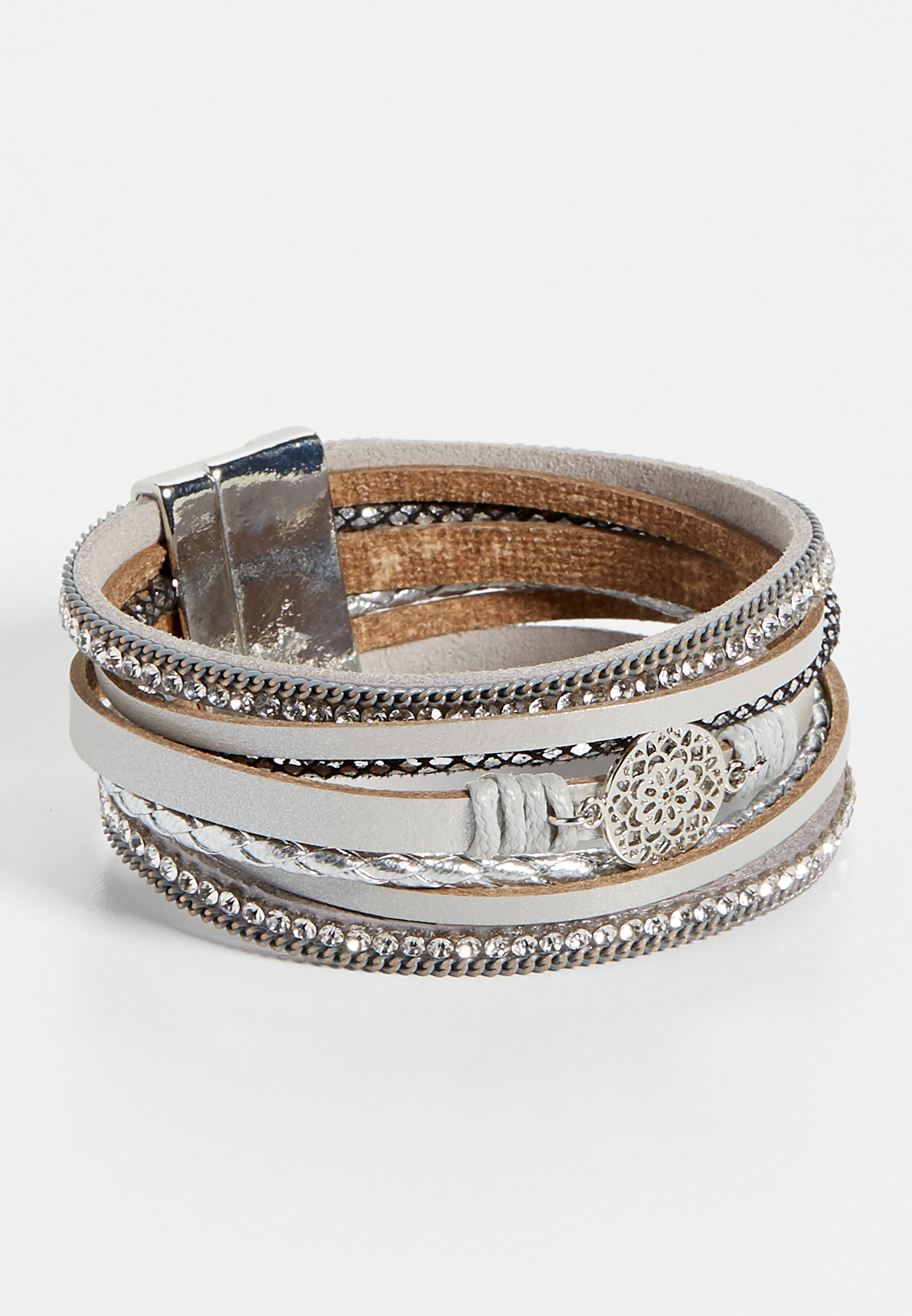 Gray Multi Row Magnetic Bracelet | maurices