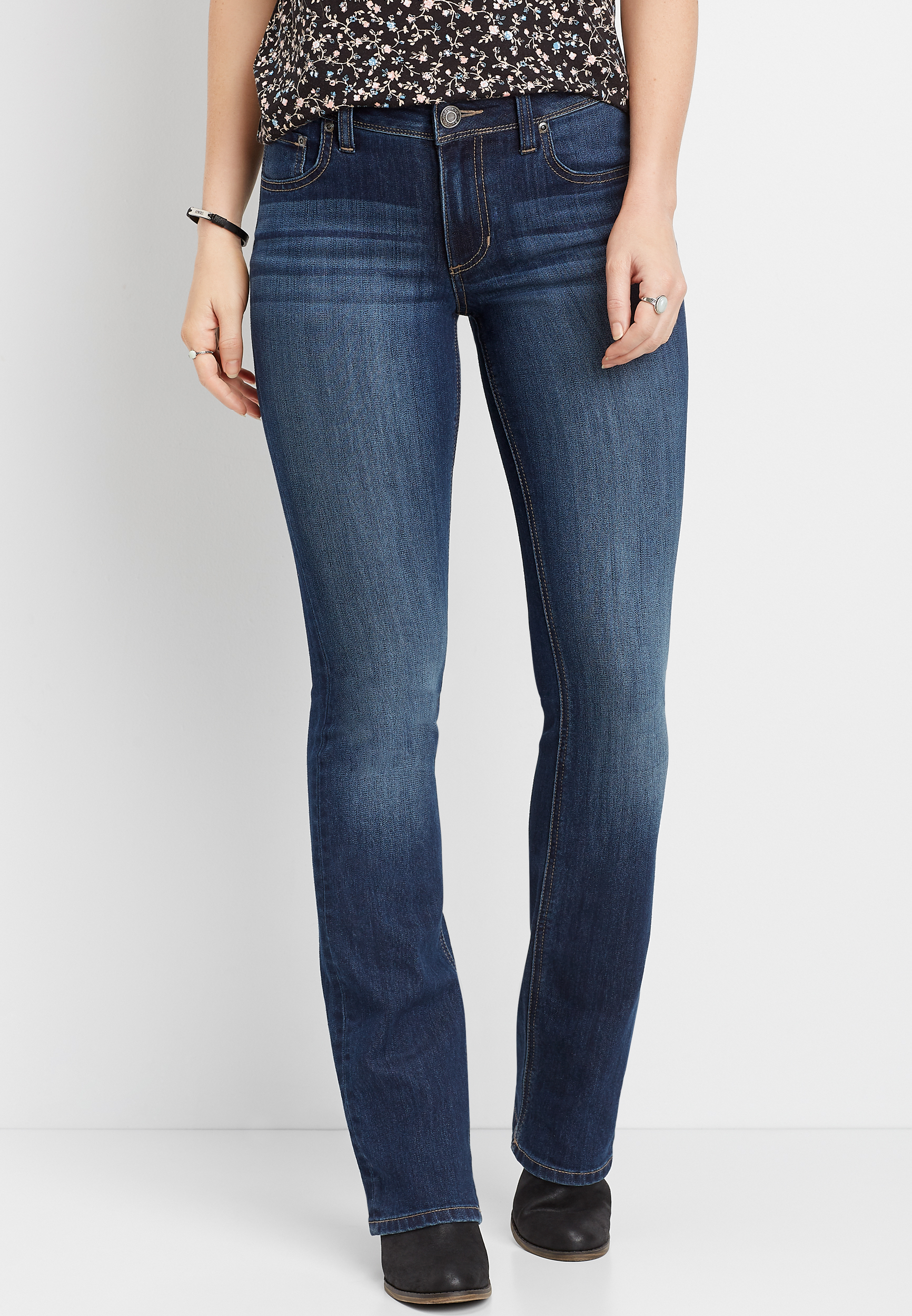 DenimFlex™ High Rise Dark Wash Slim Bootcut Jean | maurices