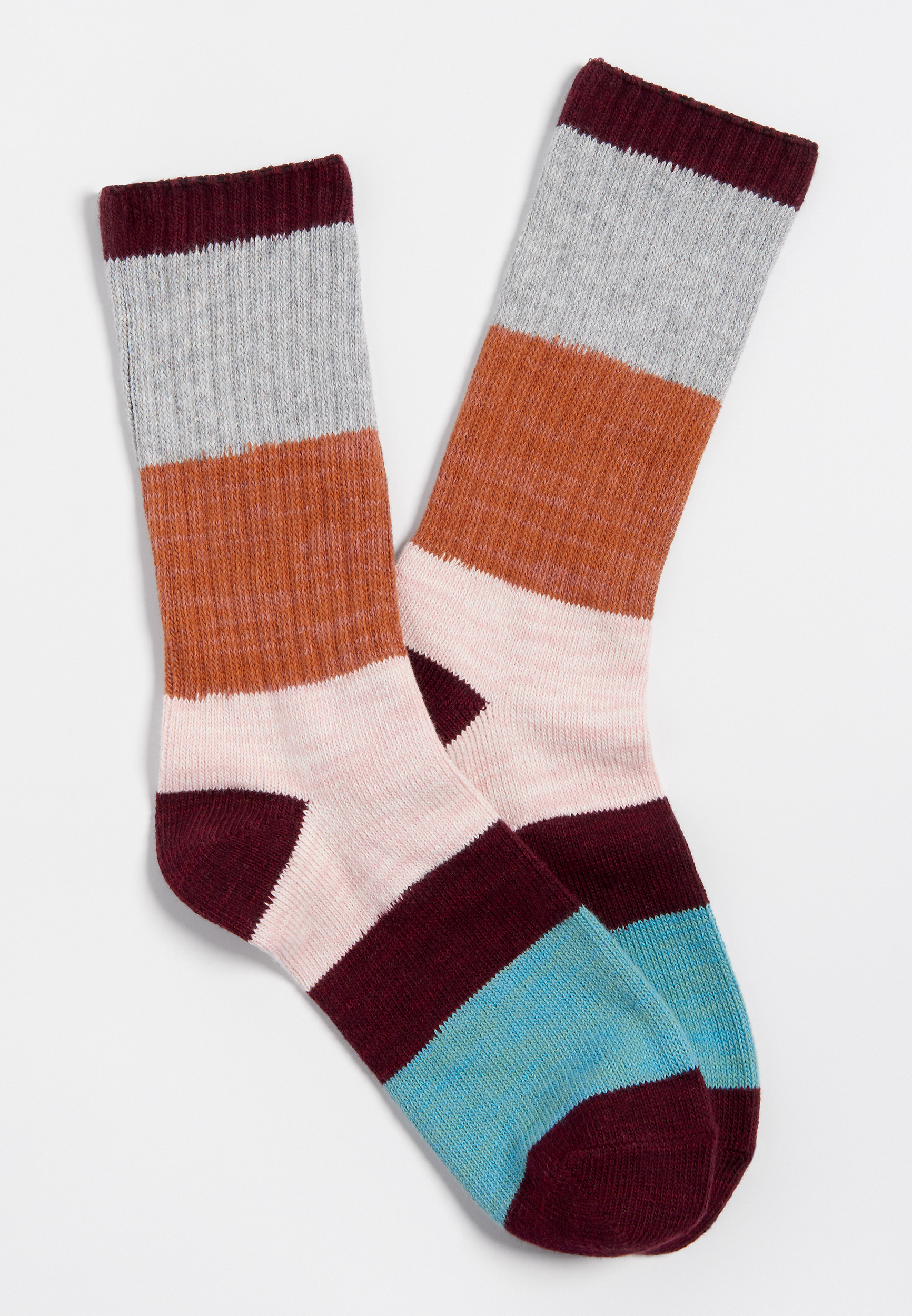 colorblock stripe crew socks | maurices