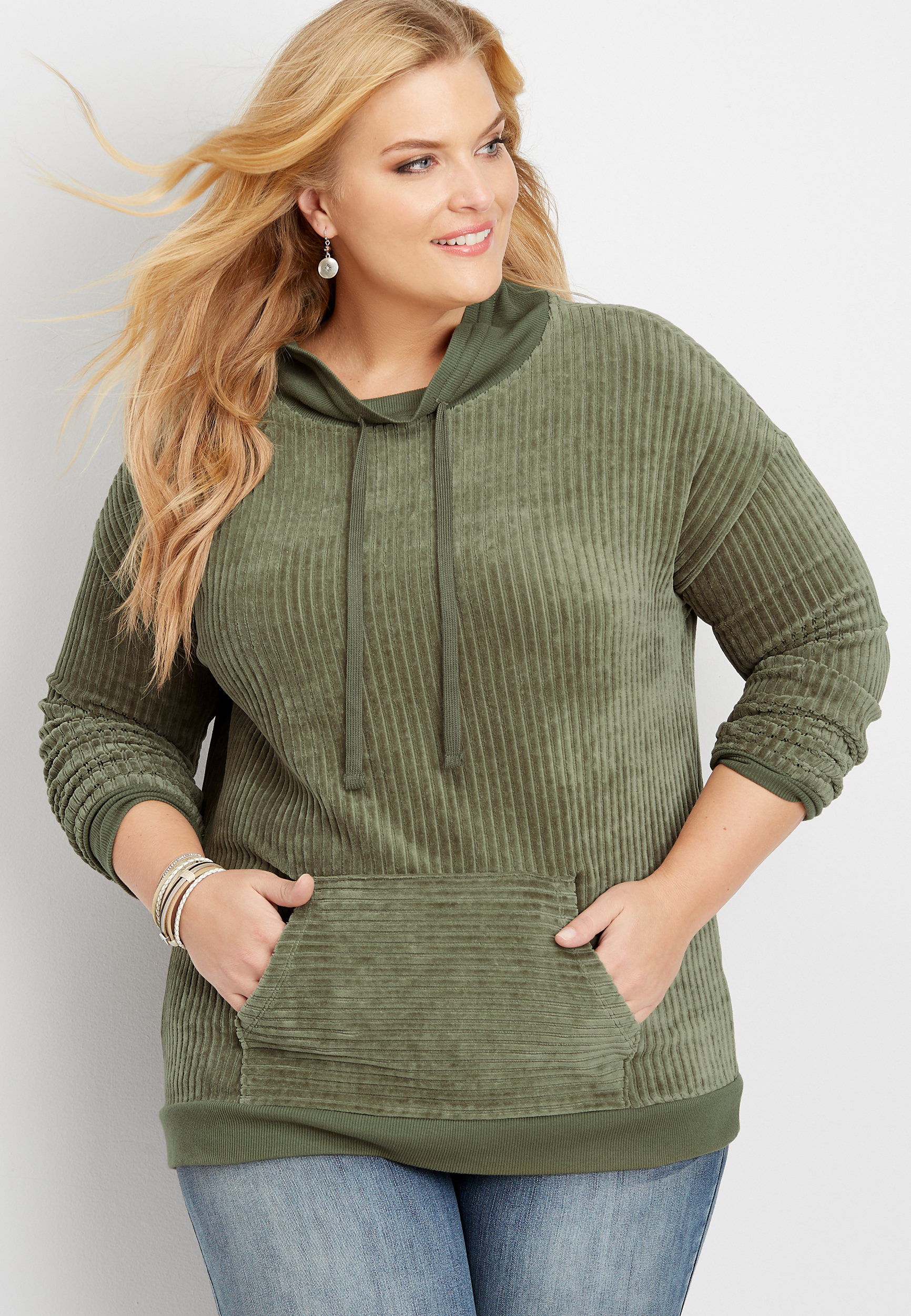 plus size corduroy cowl neck pullover | maurices