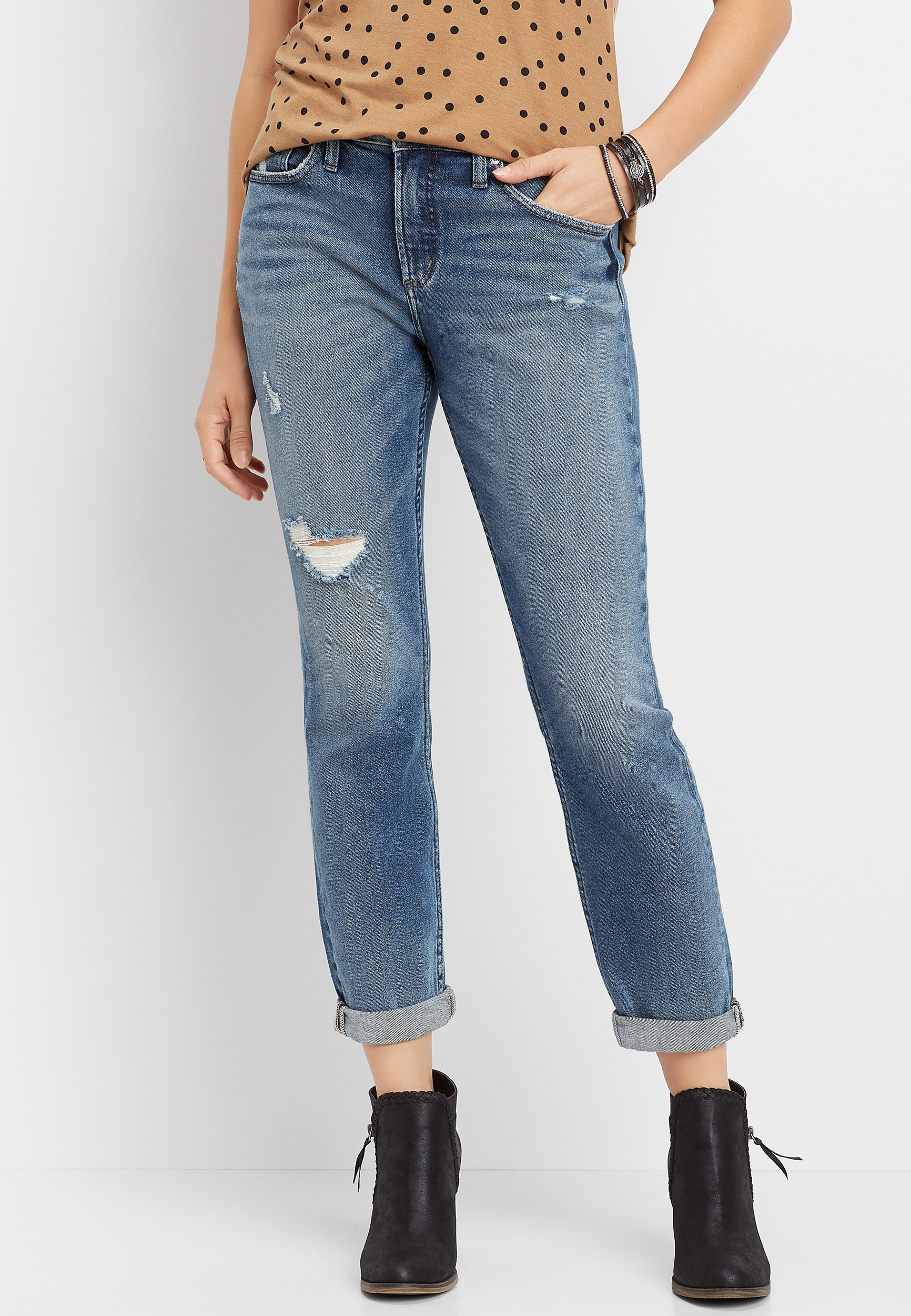 maurices silver boyfriend jeans