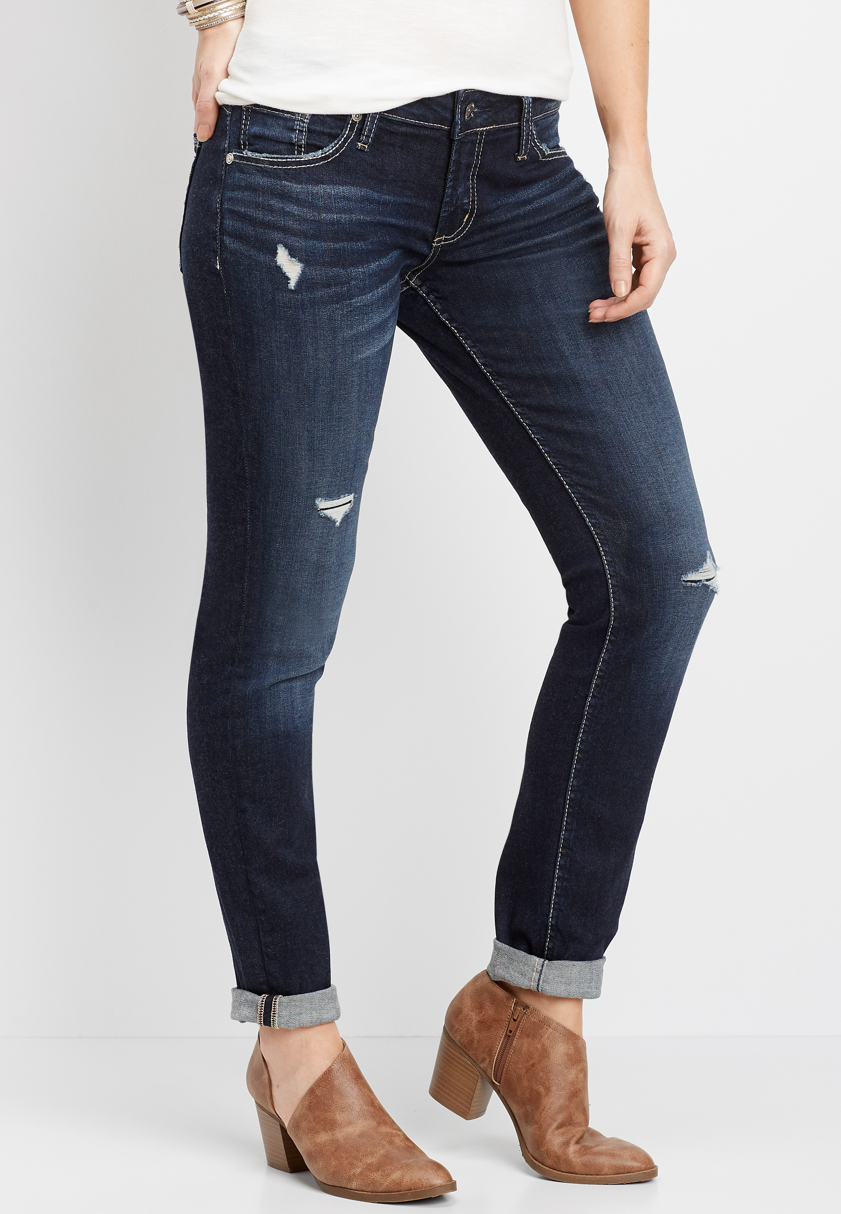maurices silver boyfriend jeans