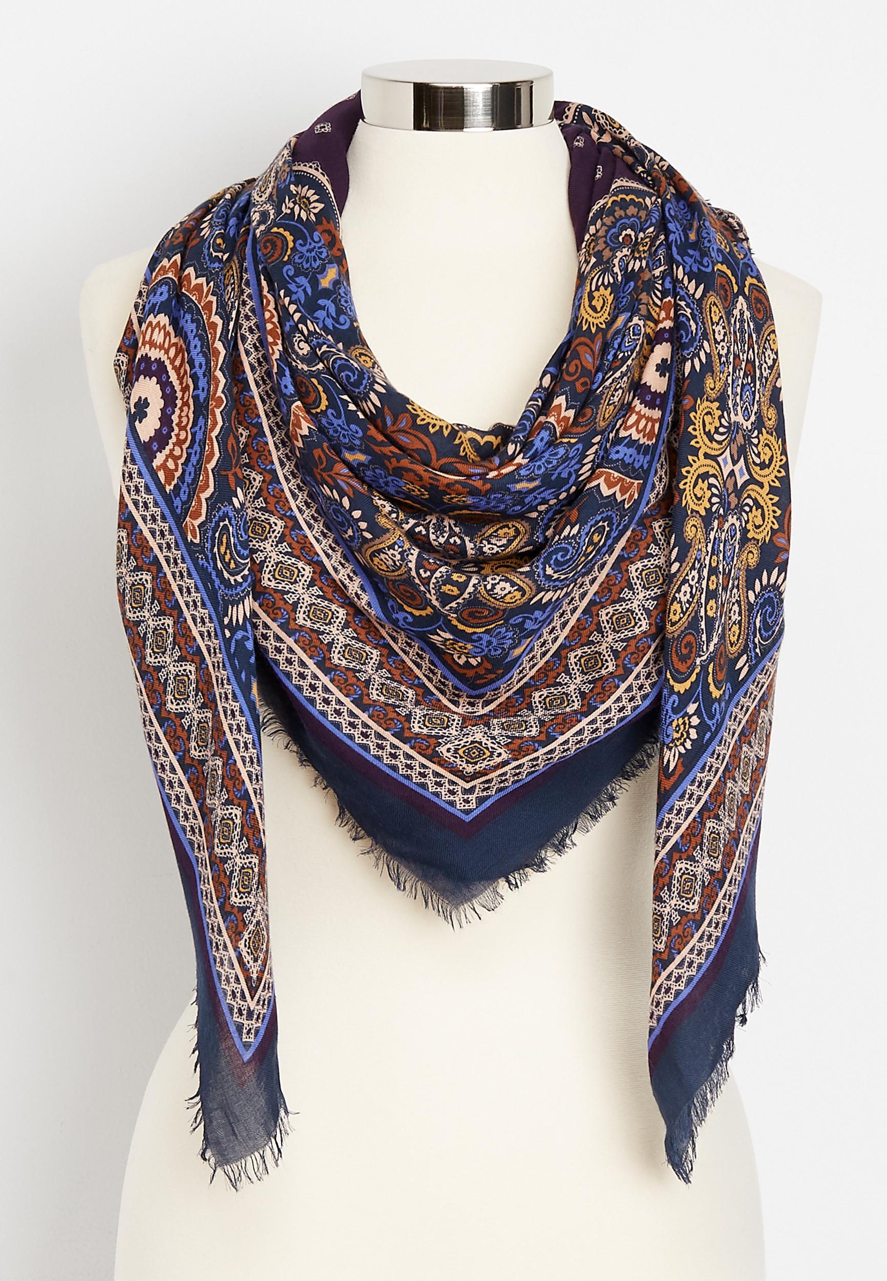 LARGE SQUARE SCARF MARAIS AT MIDNIGHT