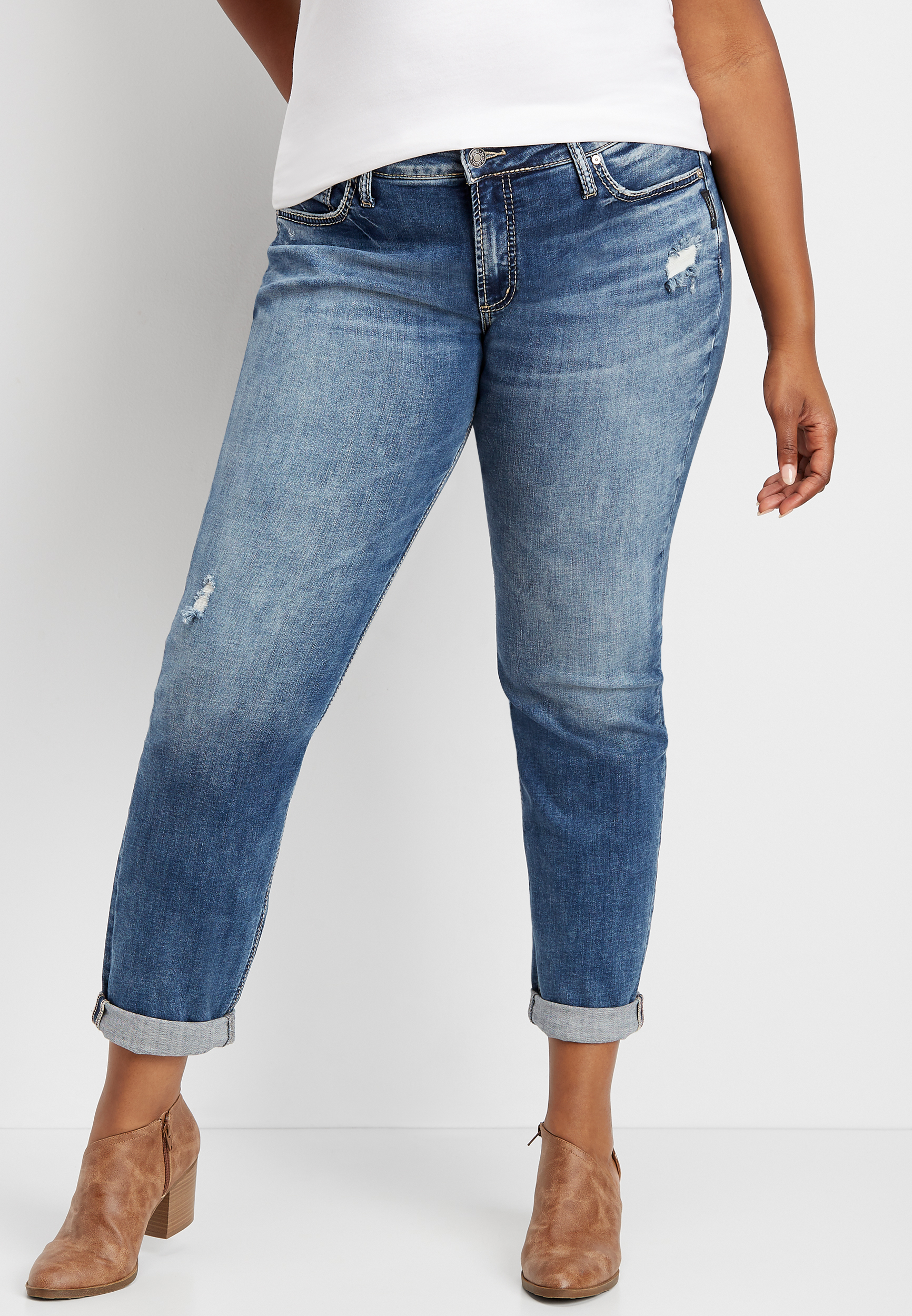 plus size silver jeans