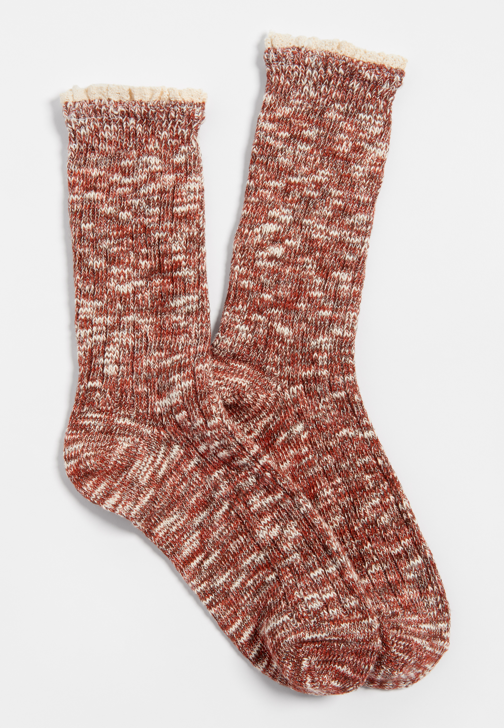 crochet trim crew socks | maurices