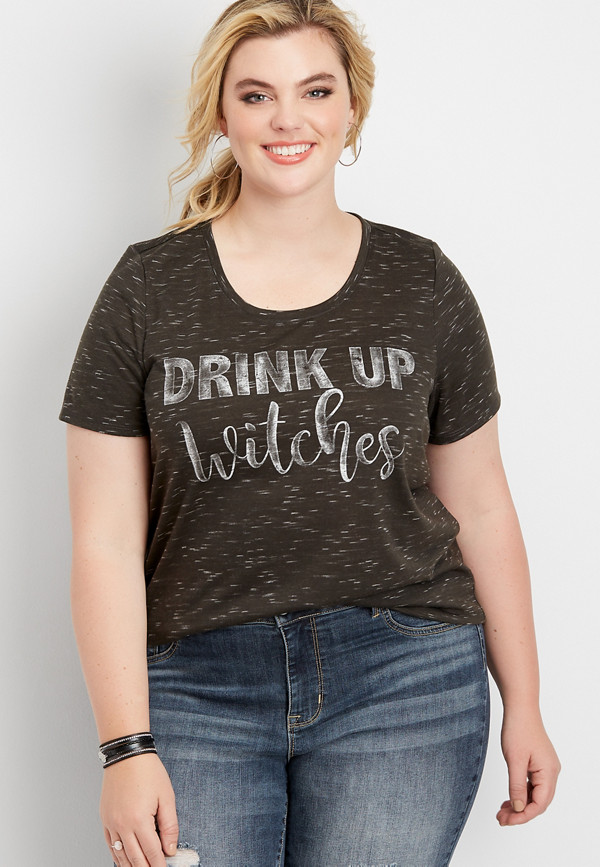 plus size drink up witches graphic tee | maurices