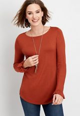 24/7 solid long flutter sleeve tee, C4067, small