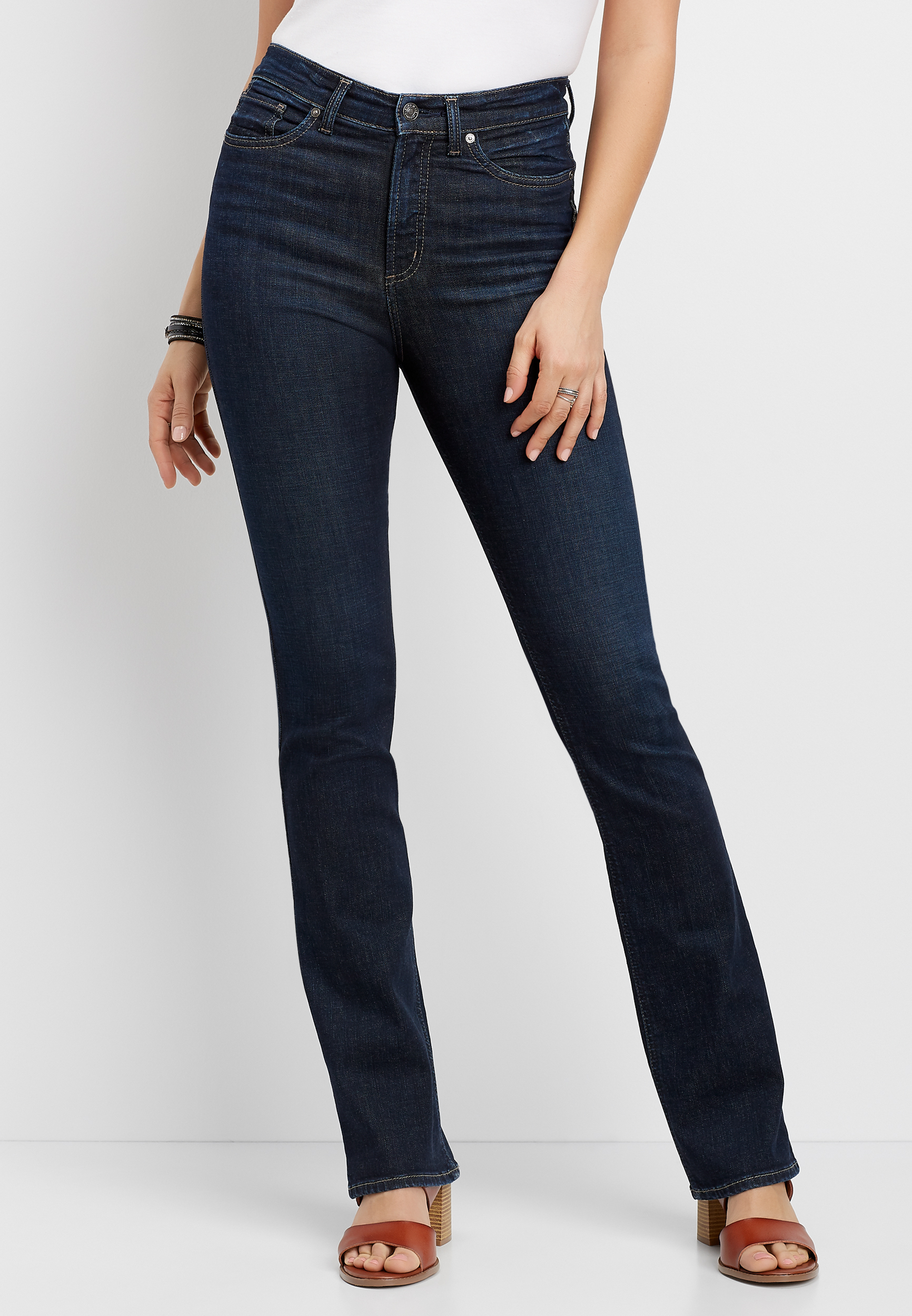 silver high rise jeans