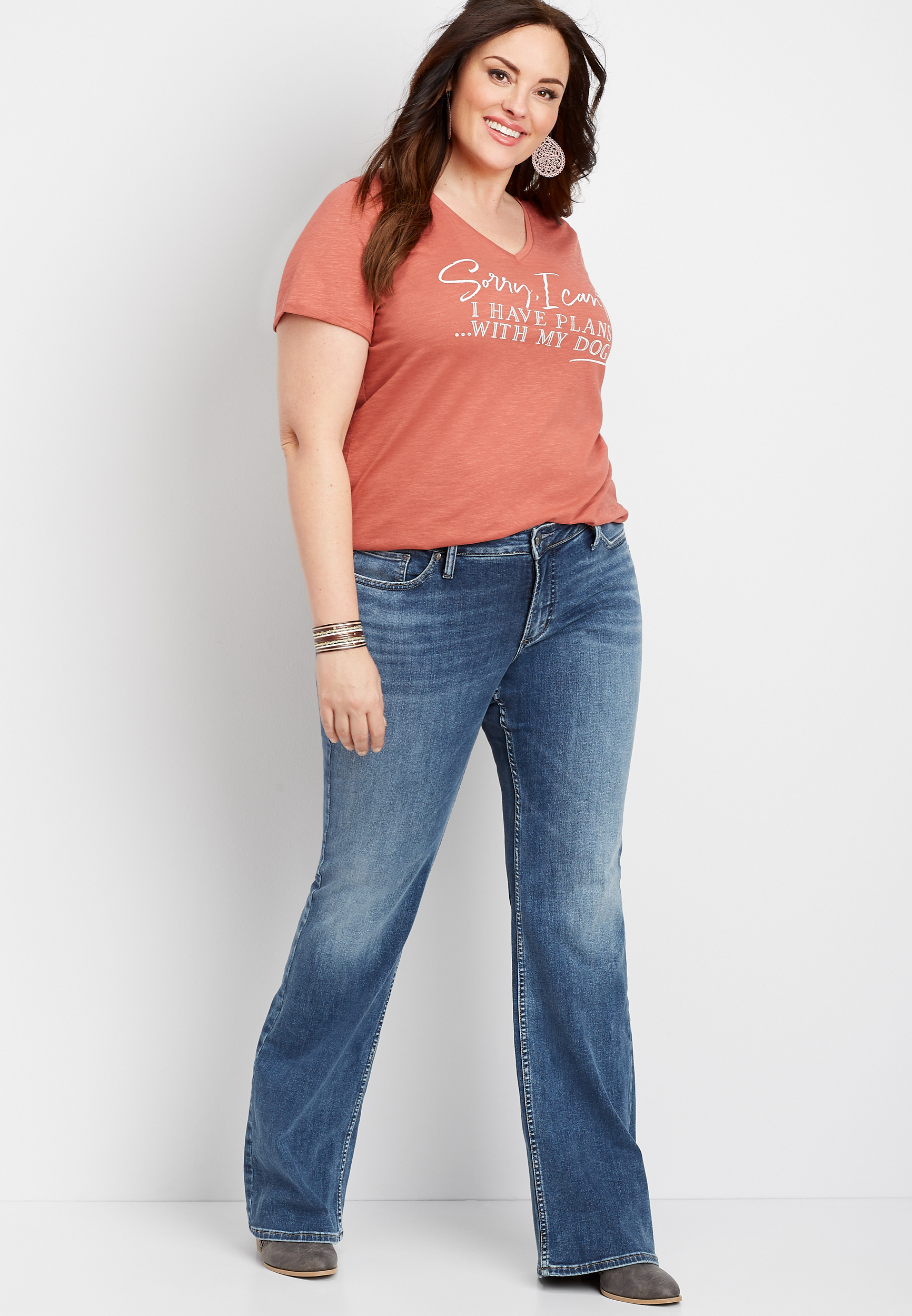 plus size silver jeans