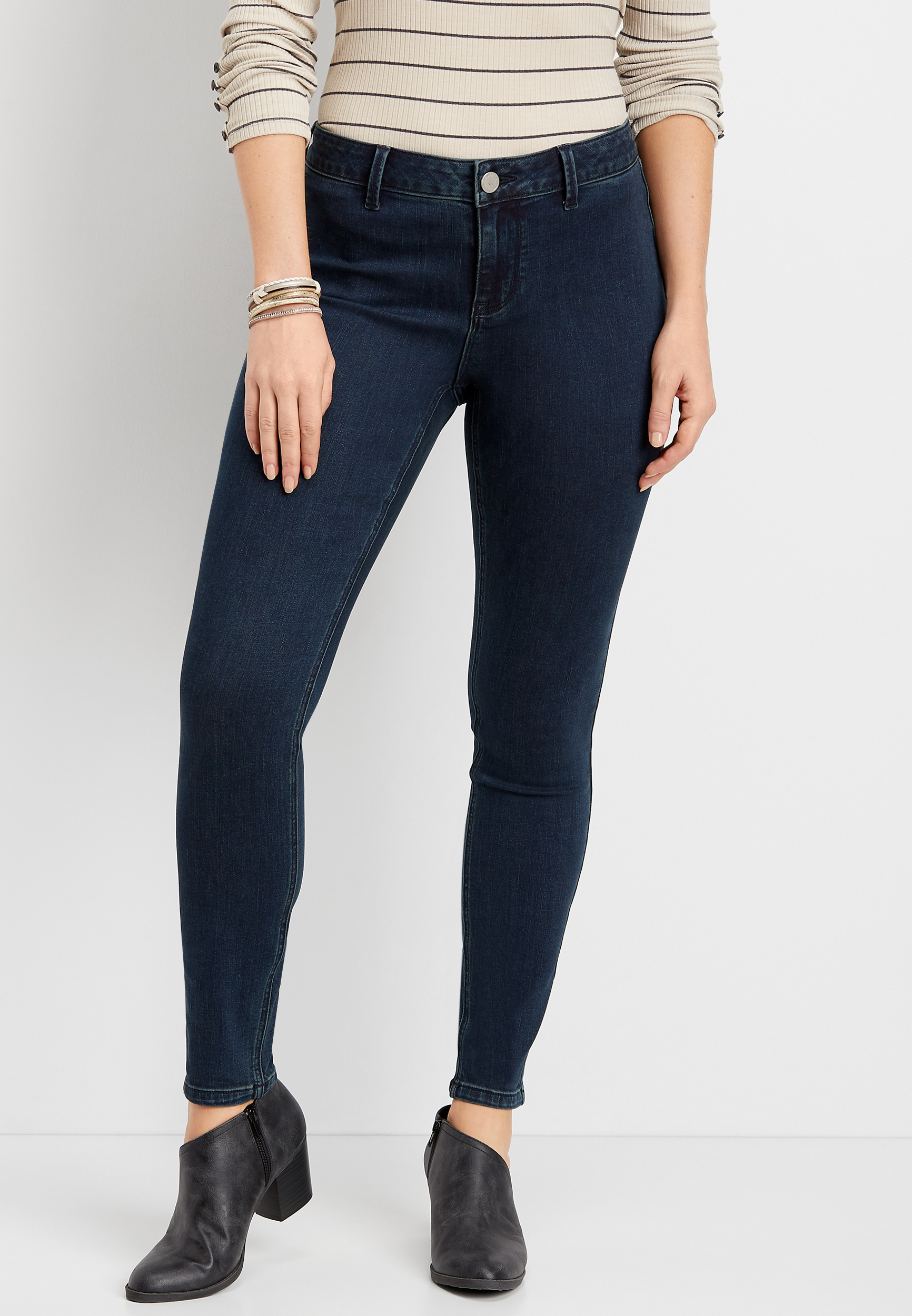 DenimFlex™ High Rise Dark Wash Clean Front Jegging | maurices