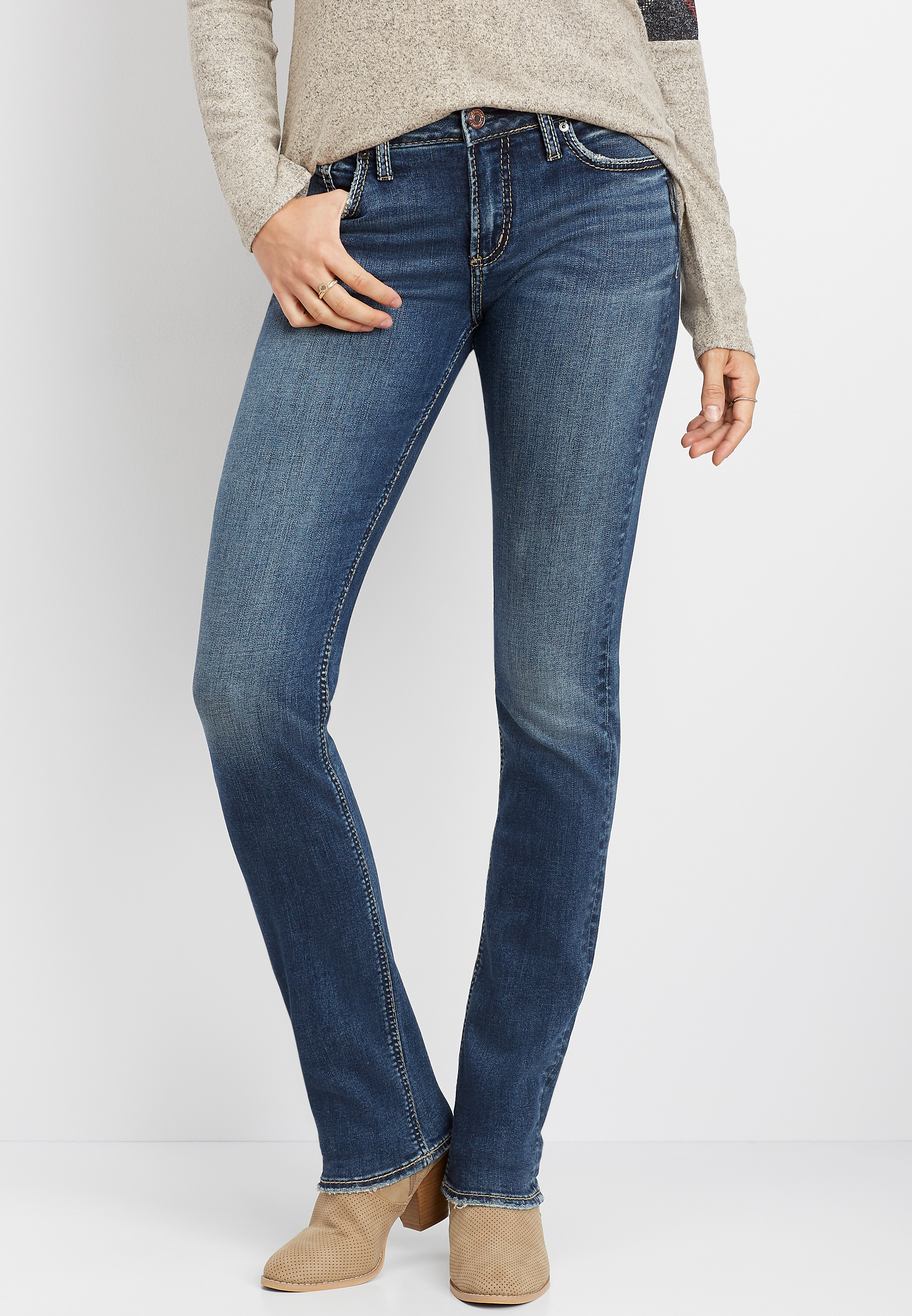 silver straight leg jeans