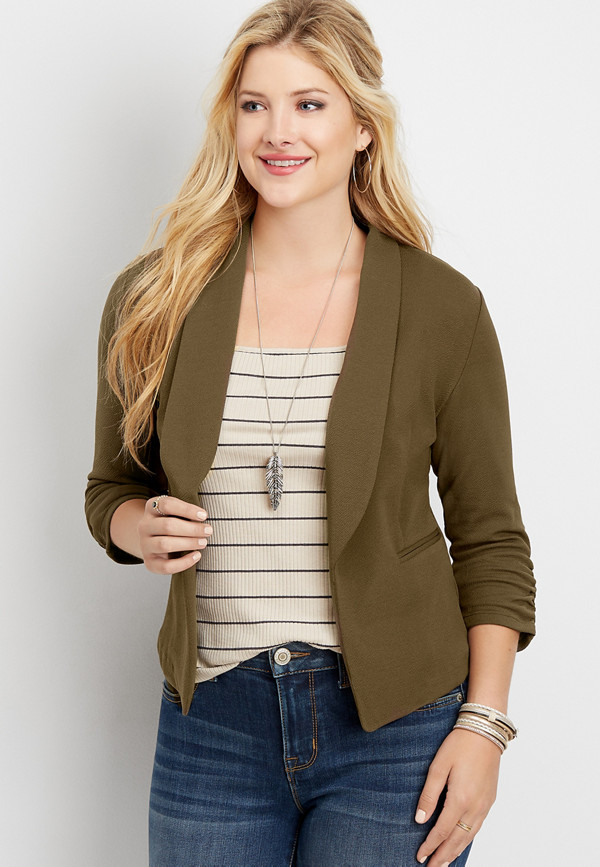 solid open front blazer | maurices