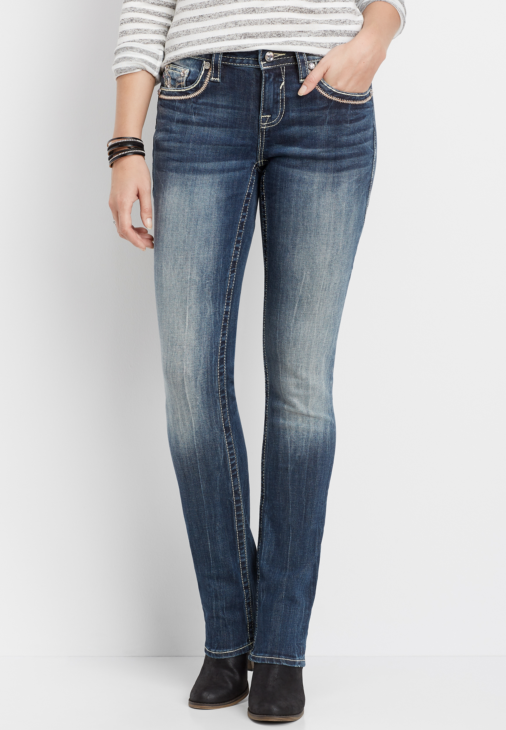 pink straight leg jeans