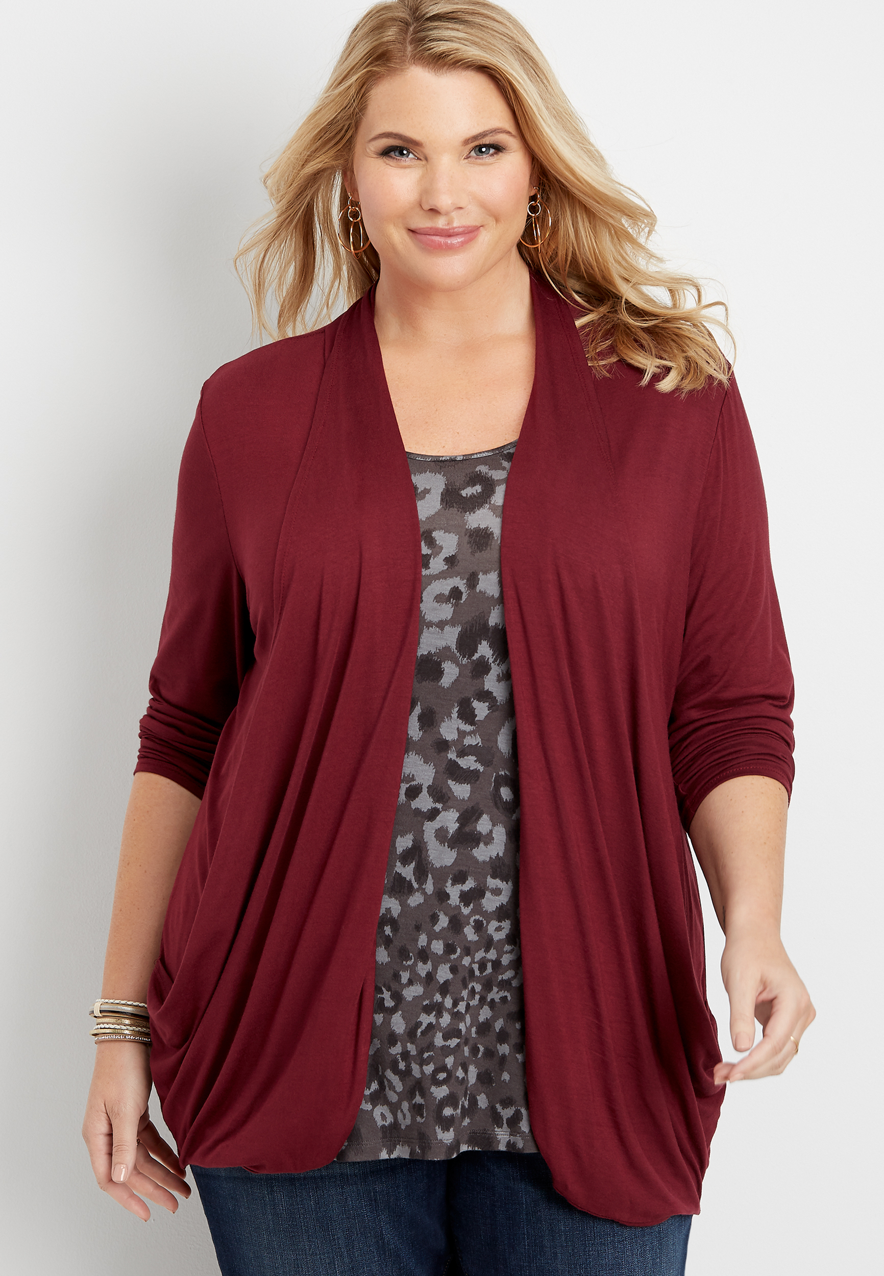plus size slouchy cardigan