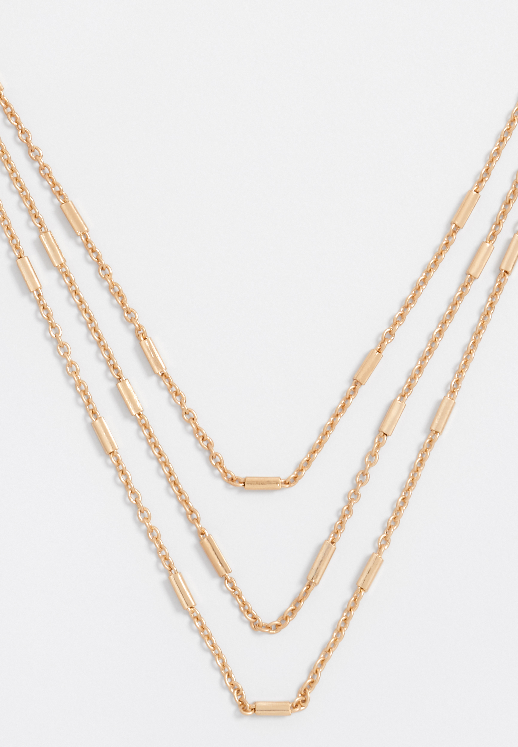 3 row gold chain necklace | maurices