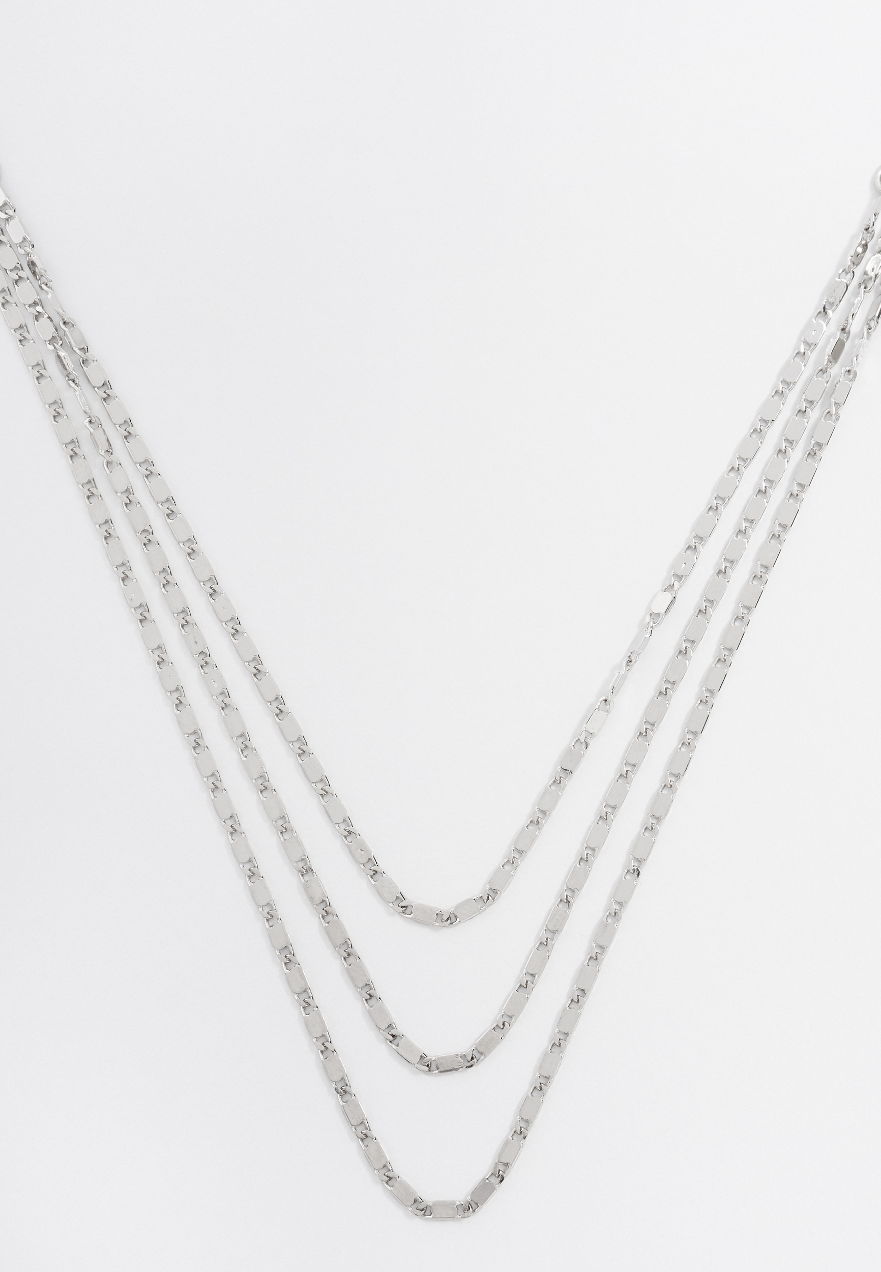 3 row silver chain necklace | maurices