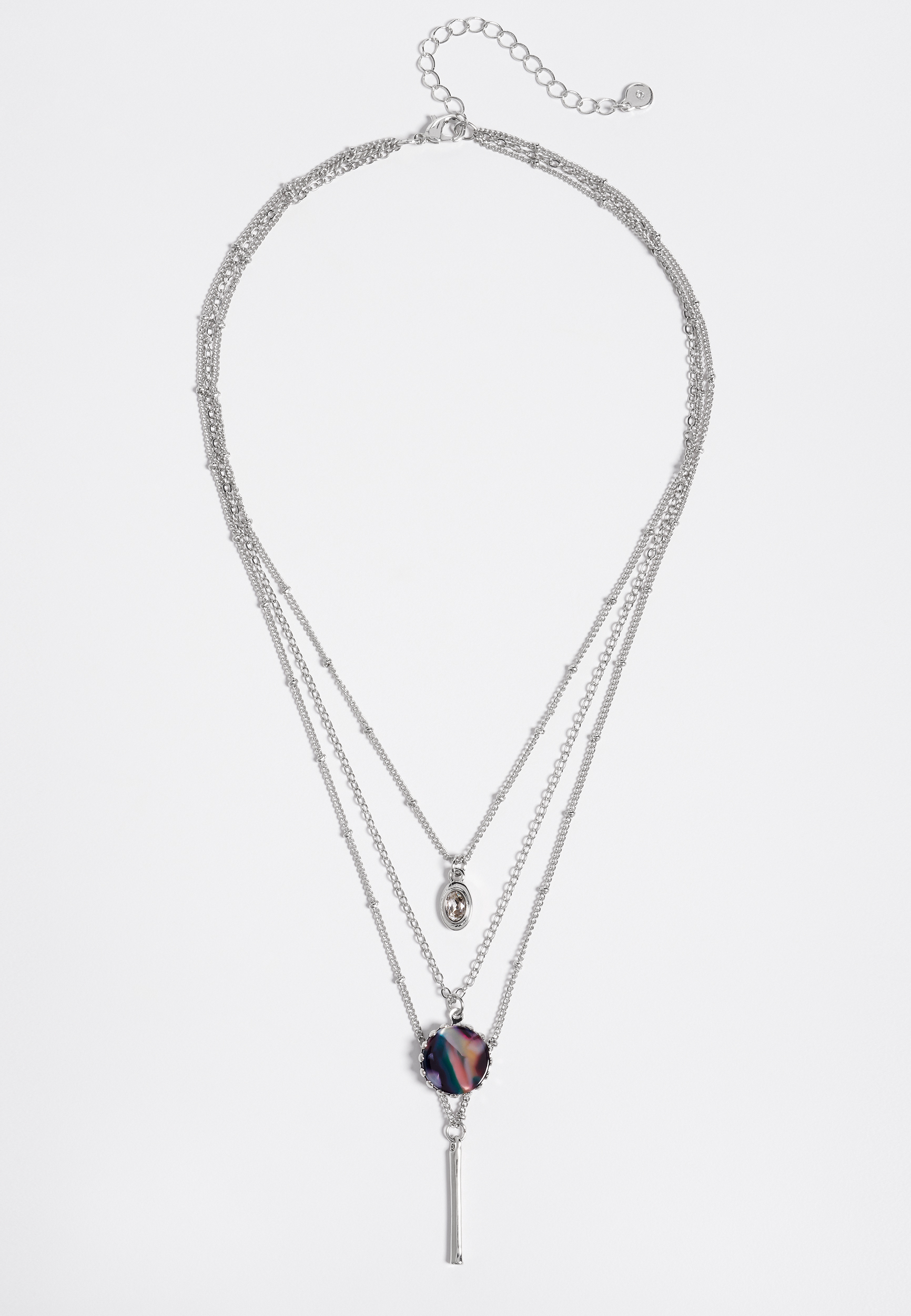3 Row Resin Drape Necklace Maurices