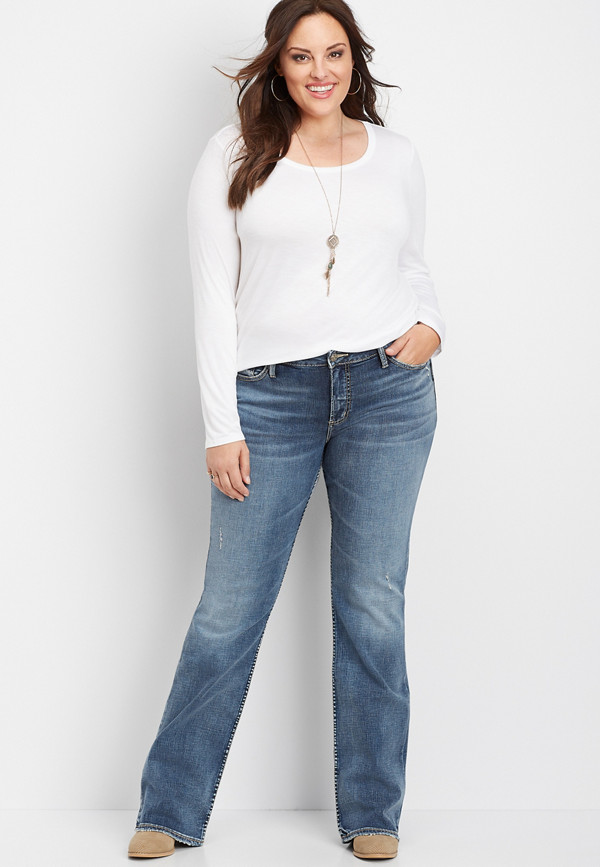 plus size Silver Jeans Co.® Elyse medium wash slim boot jean | maurices