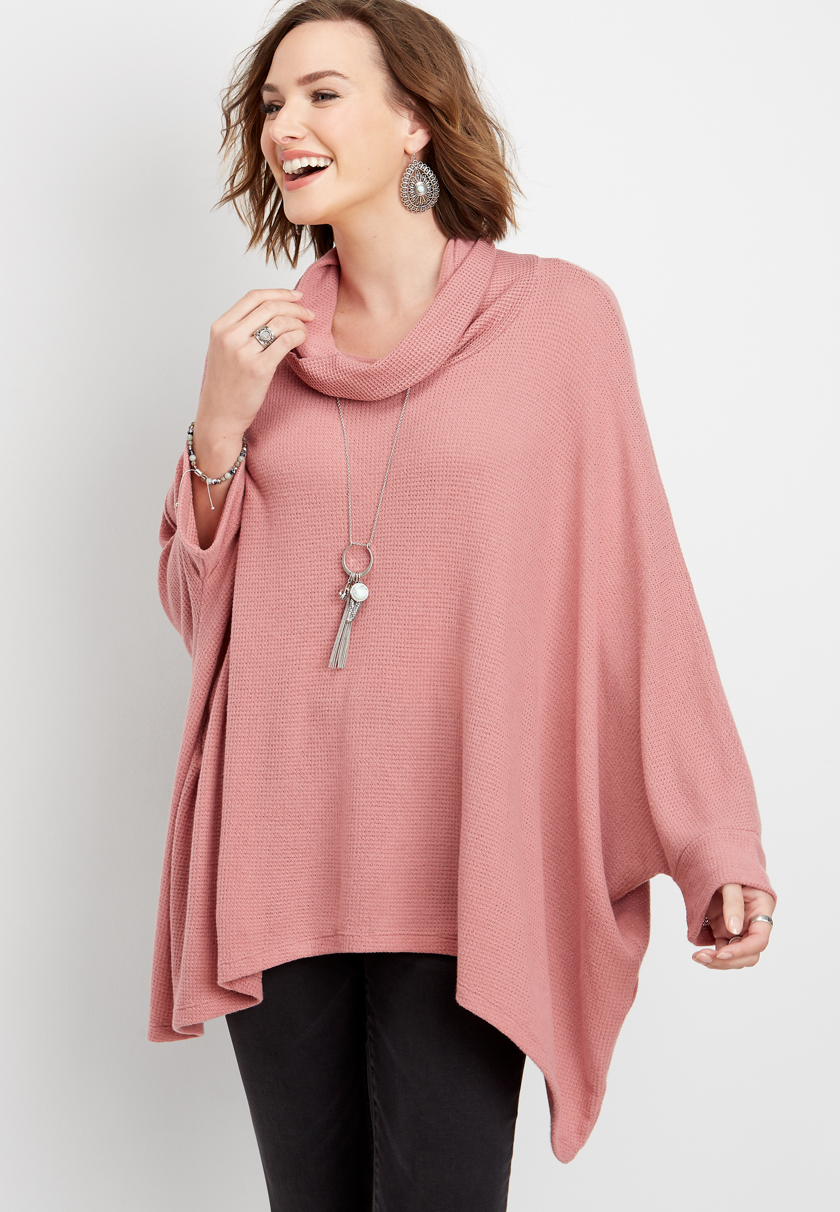 kimono cowl neck poncho | maurices