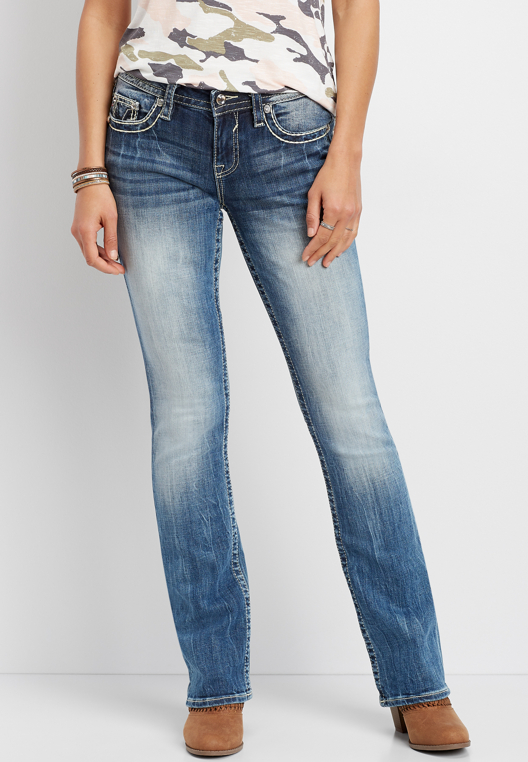 jeans with embellished pockets