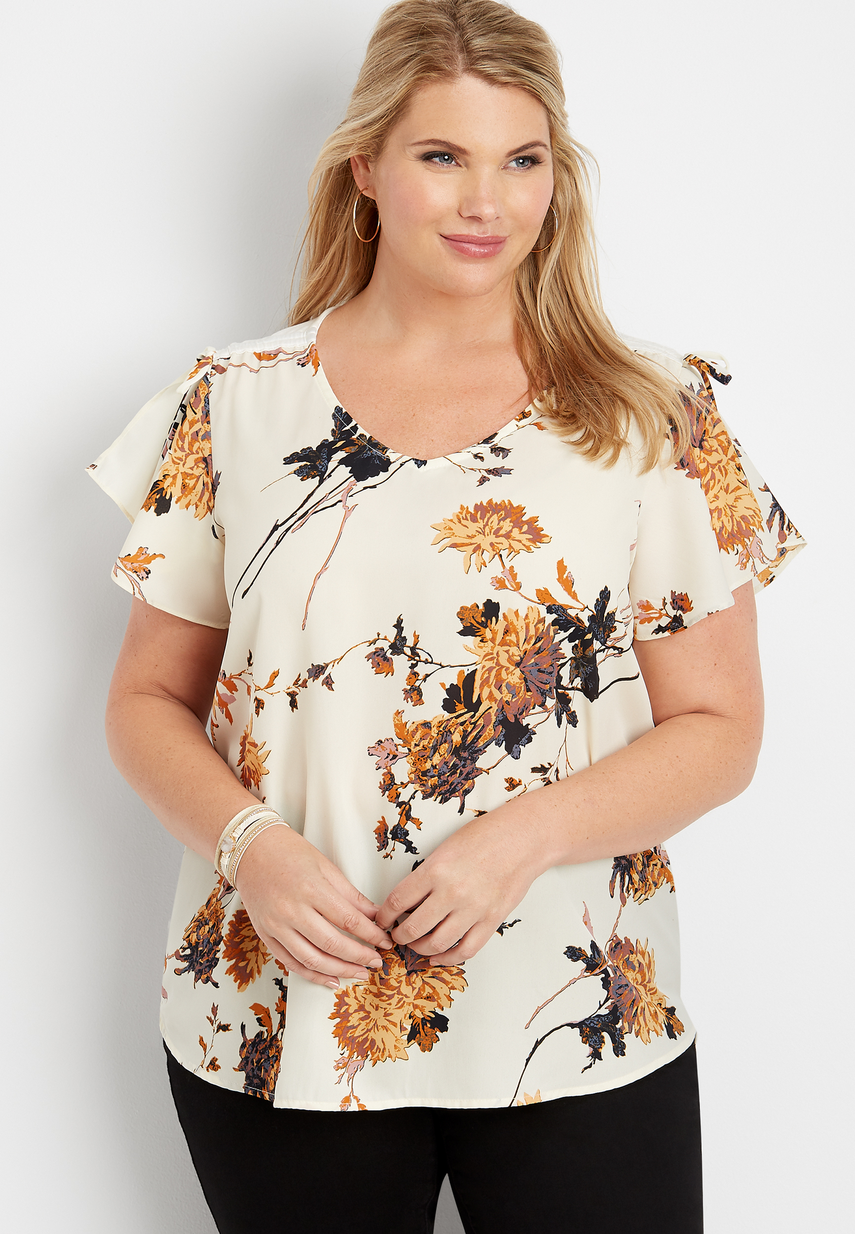 plus size chiffon floral print blouse | maurices