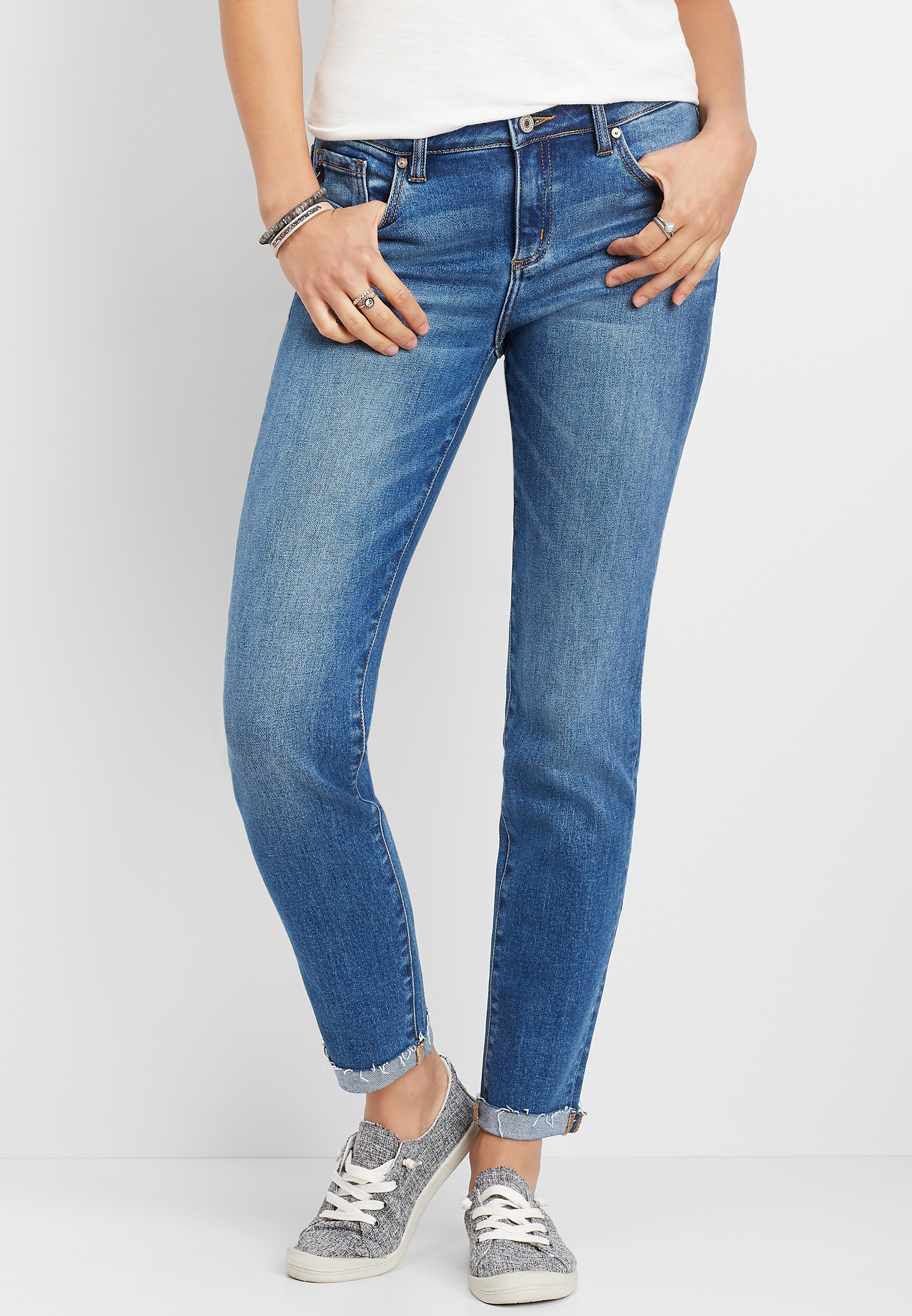 KanCan™ cuffed slim stretch straight leg jean | maurices