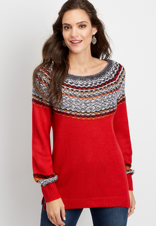 Fair Isle Tunic Sweater | maurices