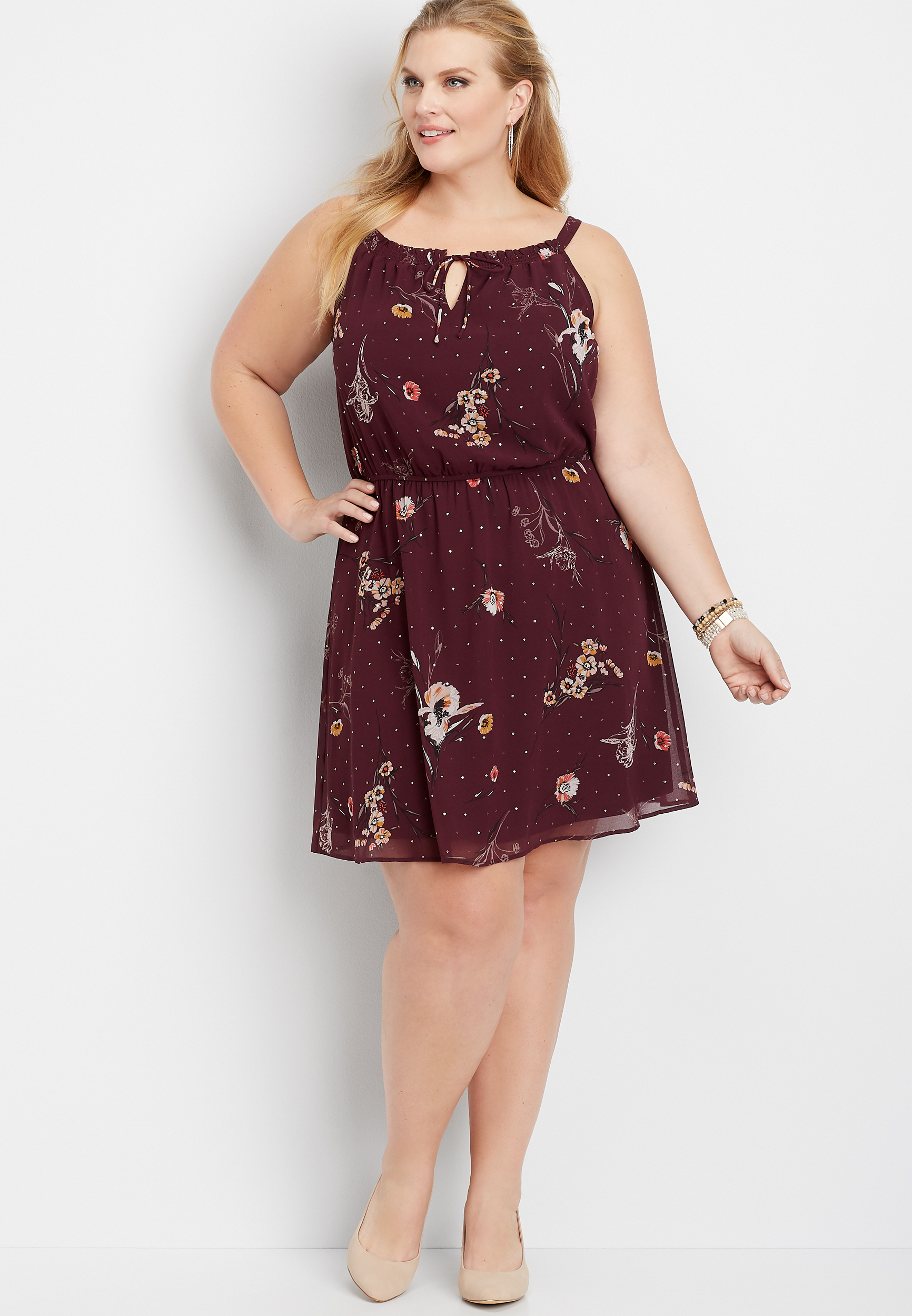 maurices burgundy dress