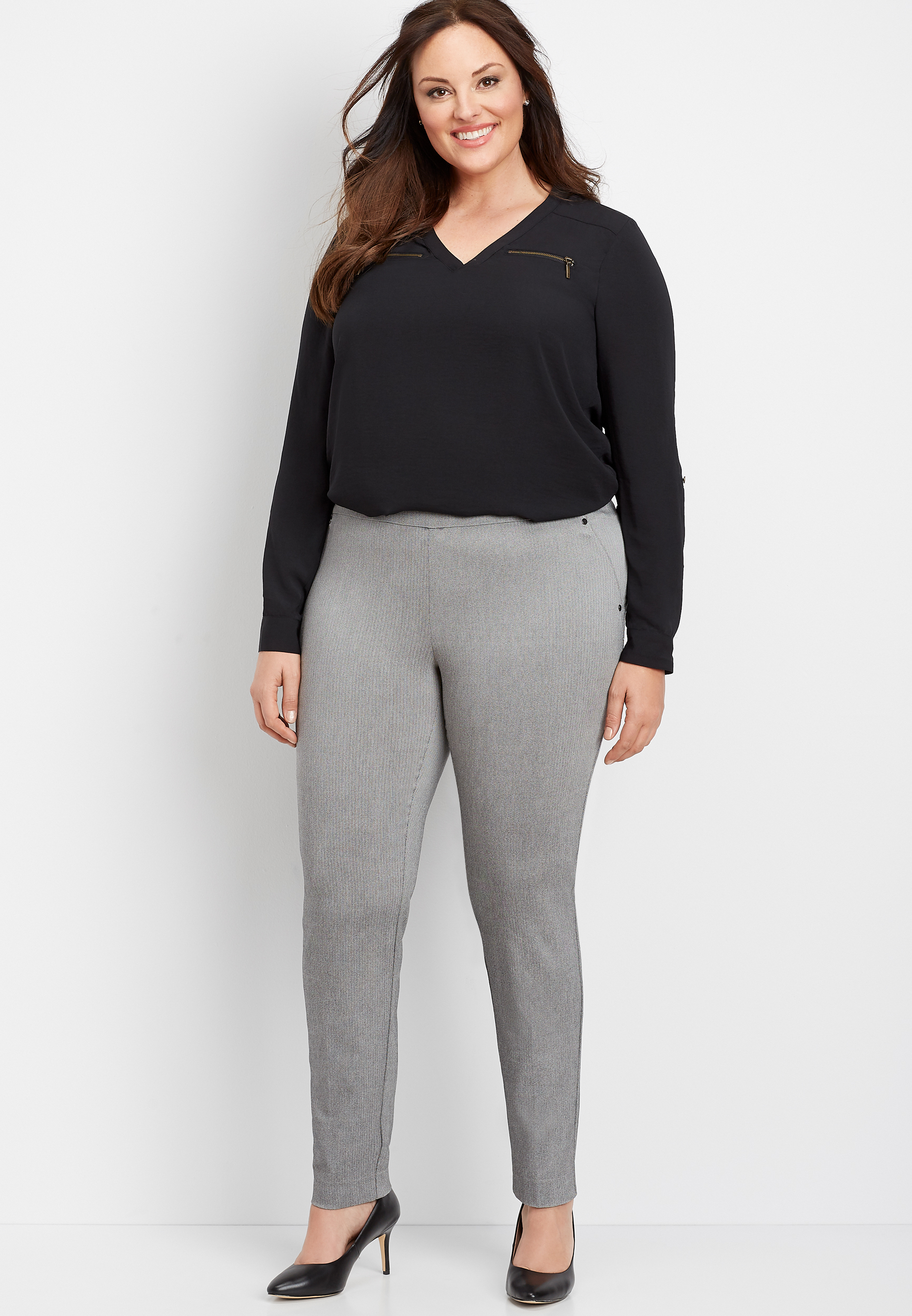 plus size pull on ankle pants