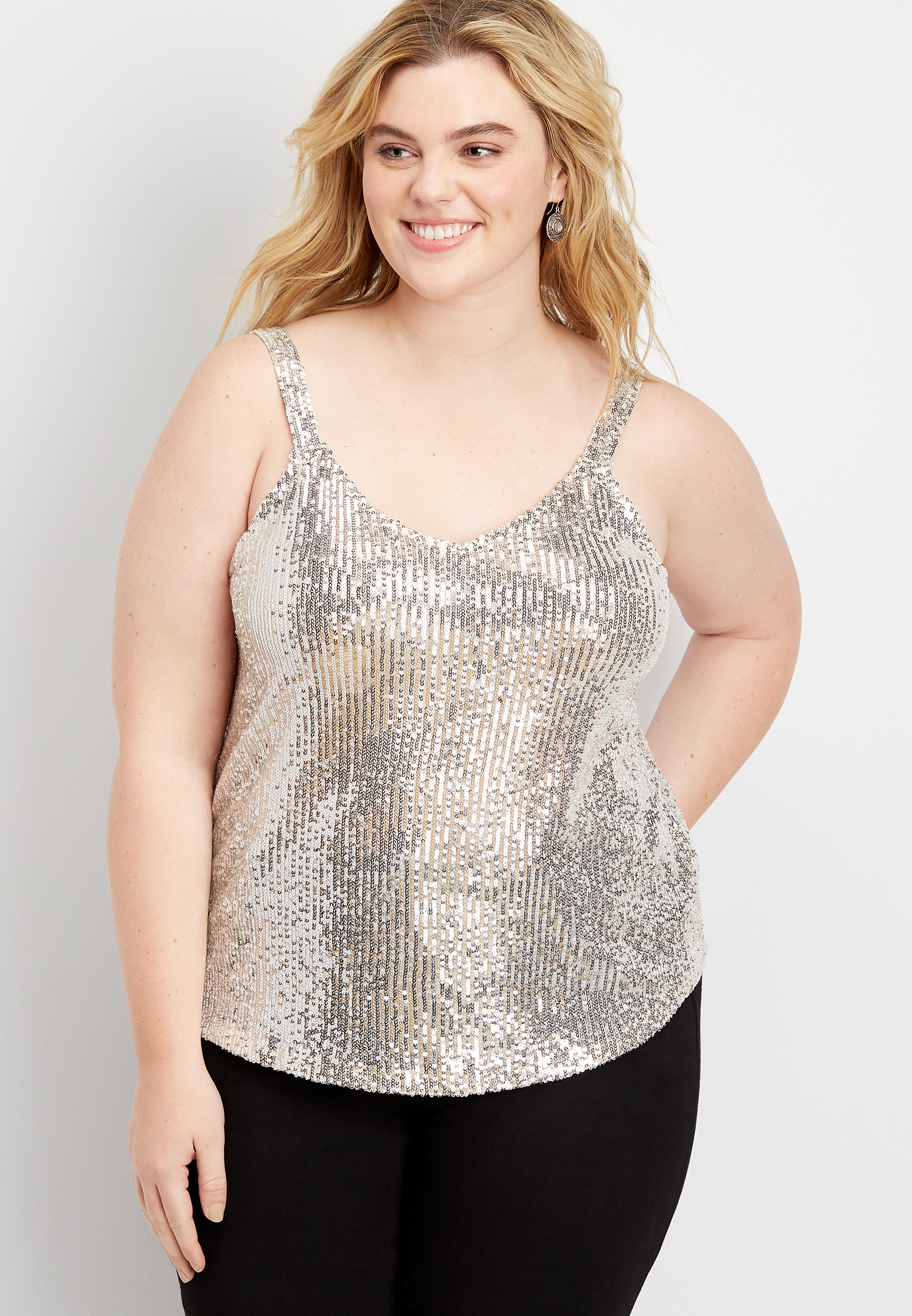 plus size sparkly tops