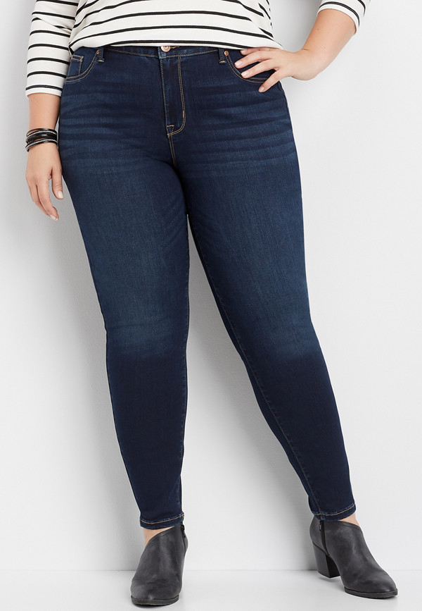 Plus Size High Rise Dark Wash Jegging Made With REPREVE® | maurices