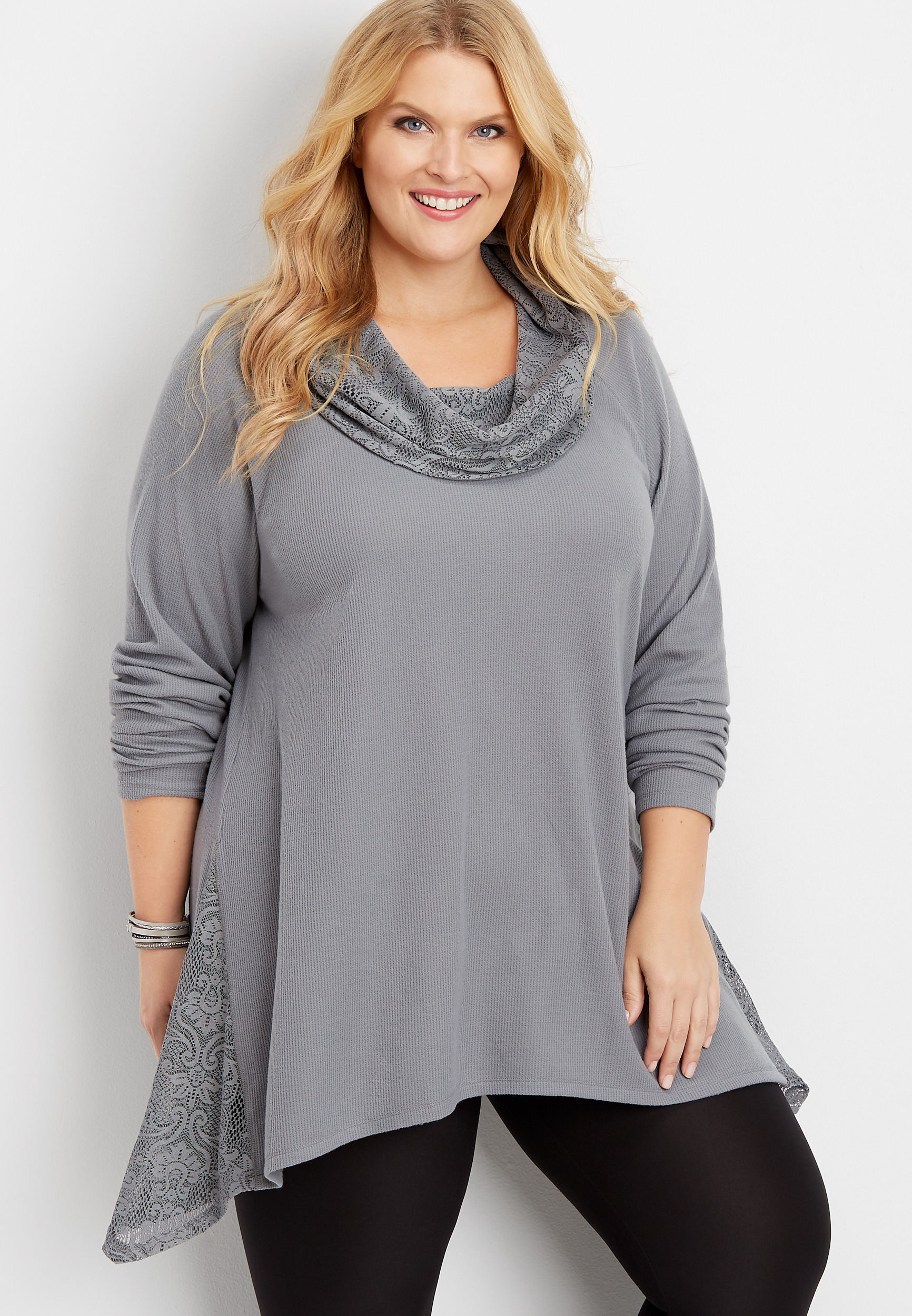 plus size lace cowl neck tunic | maurices