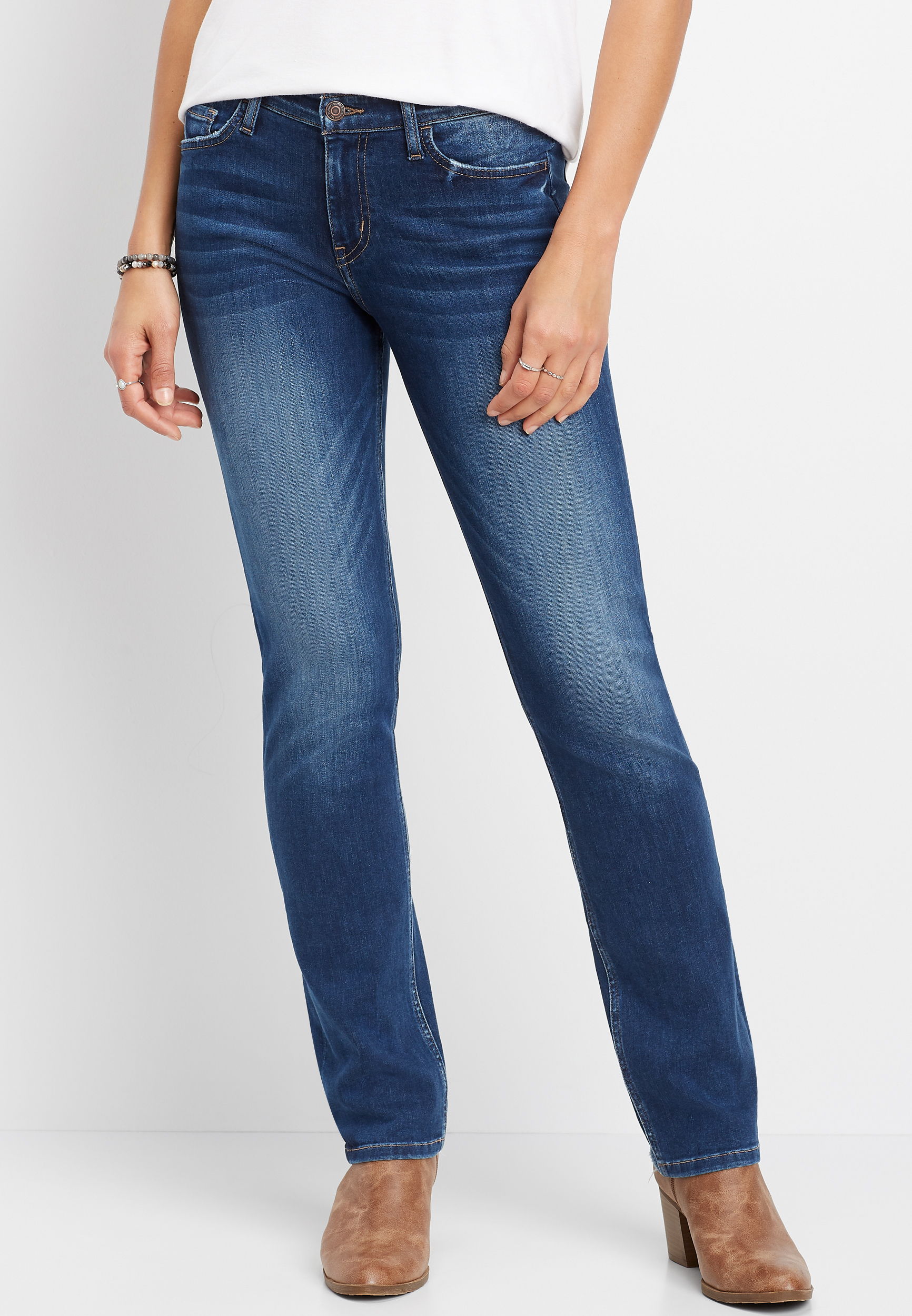 Flying Monkey™ Dark Stretch Straight Leg Jean | maurices