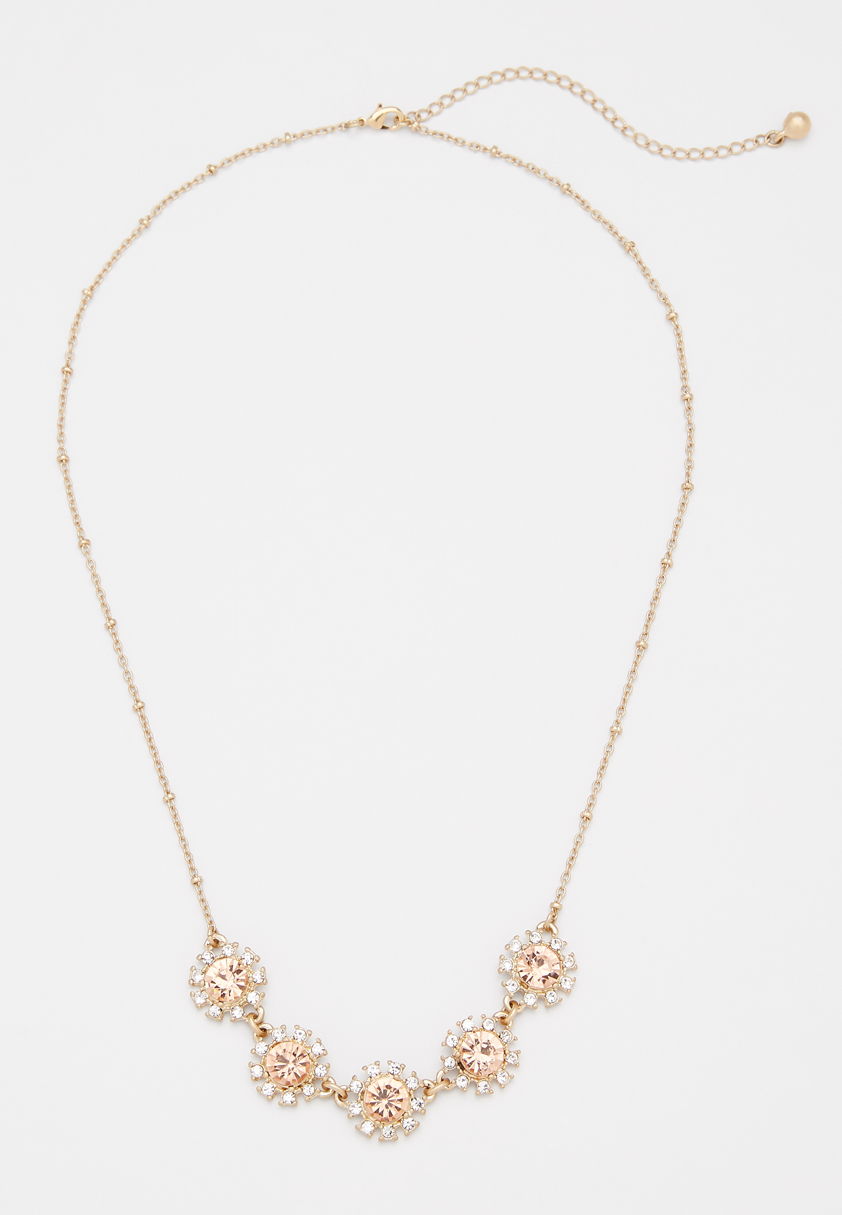 Peach Color Stone Drape Necklace Maurices
