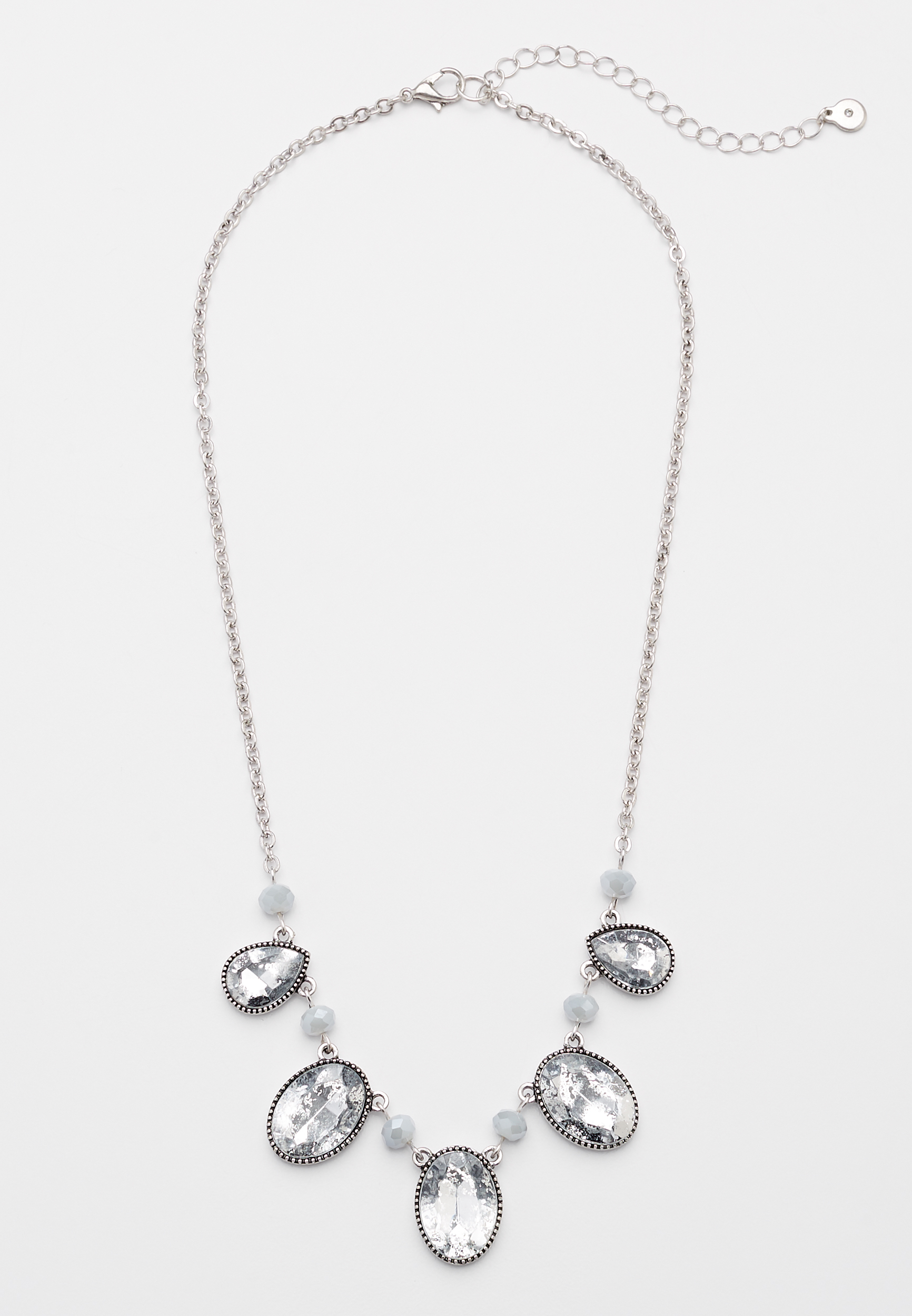 Silver Crackle Drape Necklace Maurices