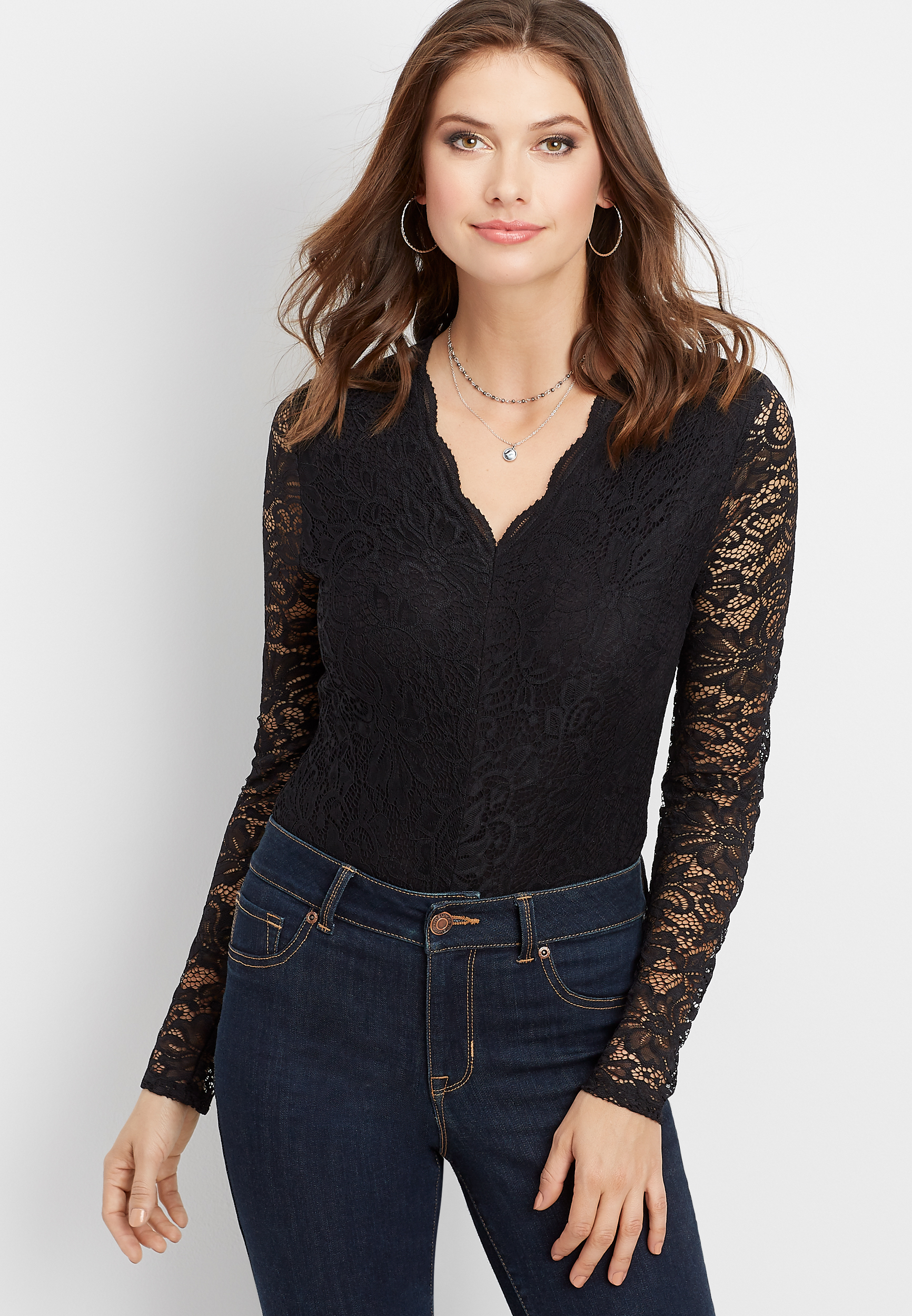 vneck lace bodysuit maurices