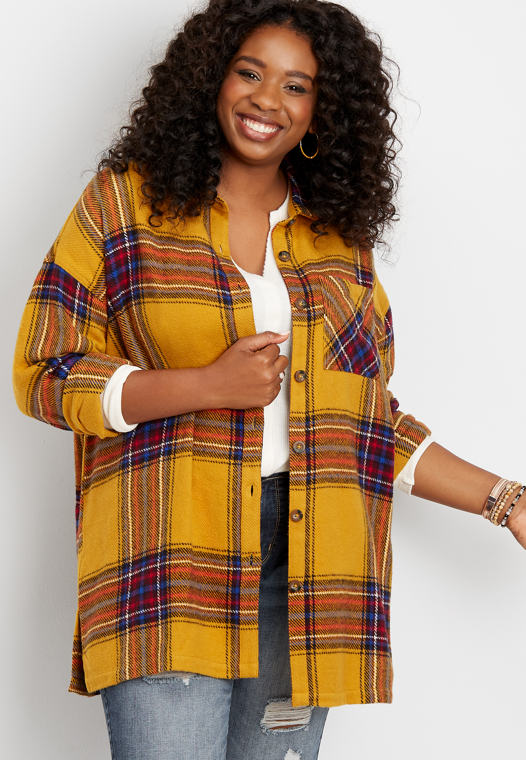 plus size plaid jacket