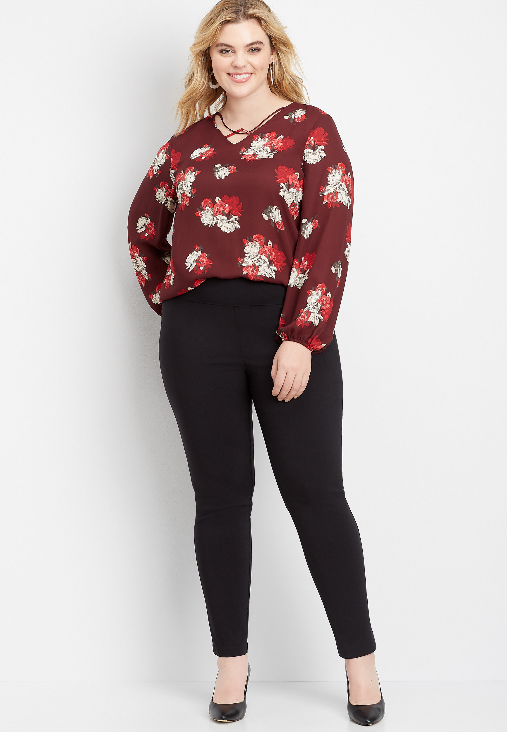 plus size pull on skinny pants