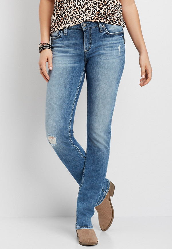 Silver Jeans Co.® Elyse Destructed Straight Leg Jean