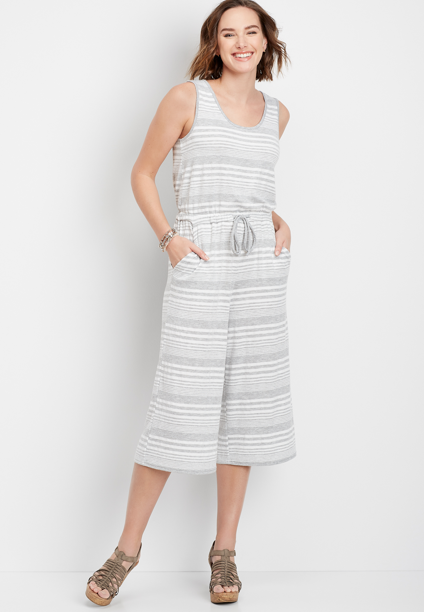 maurices striped jumpsuit