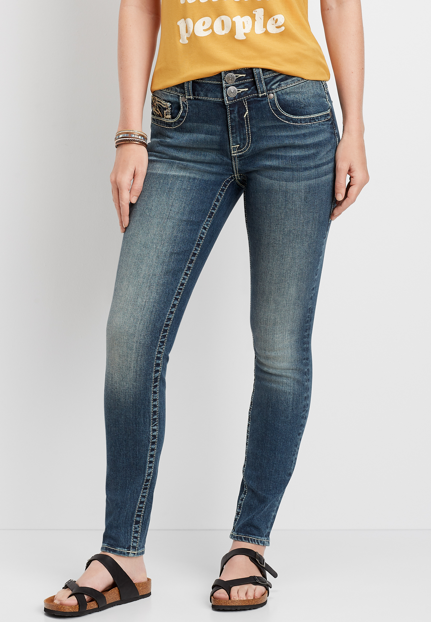 Vigoss® High Rise Stacked Waist Skinny Jean | maurices
