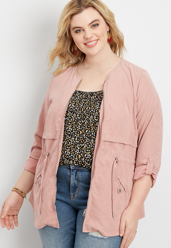 Plus Size Soft Zip Front Anorak Jacket | maurices