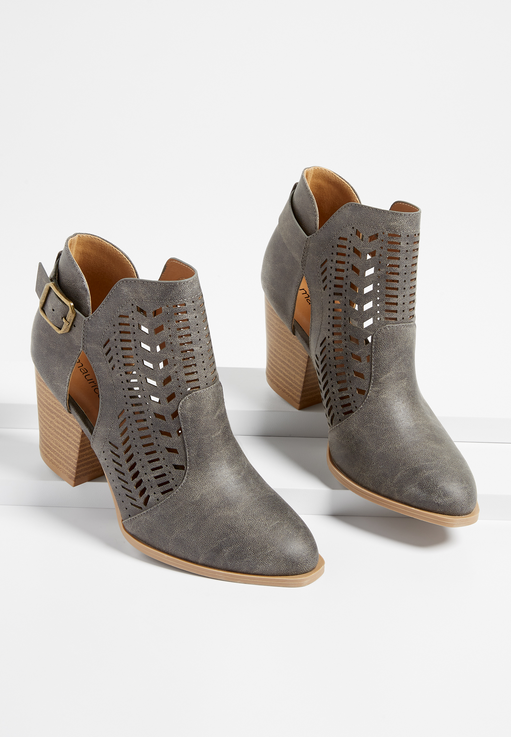 Nina Laser Cut Ankle Bootie | maurices