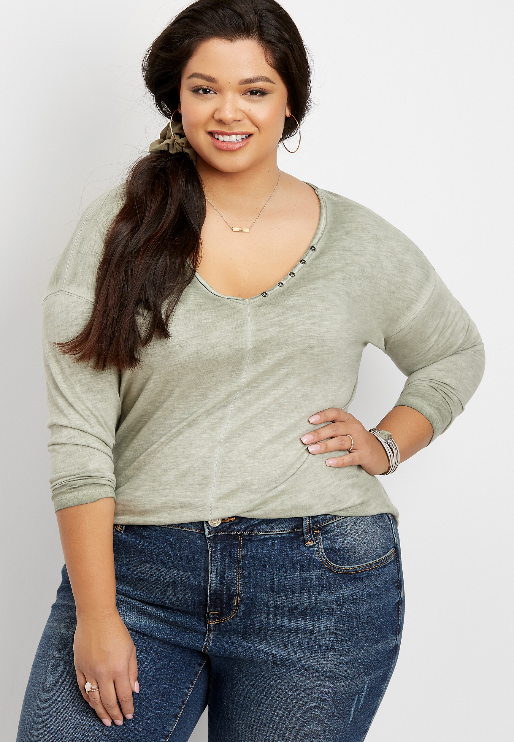 Plus Size 24/7 Wearever Solid Tee | maurices