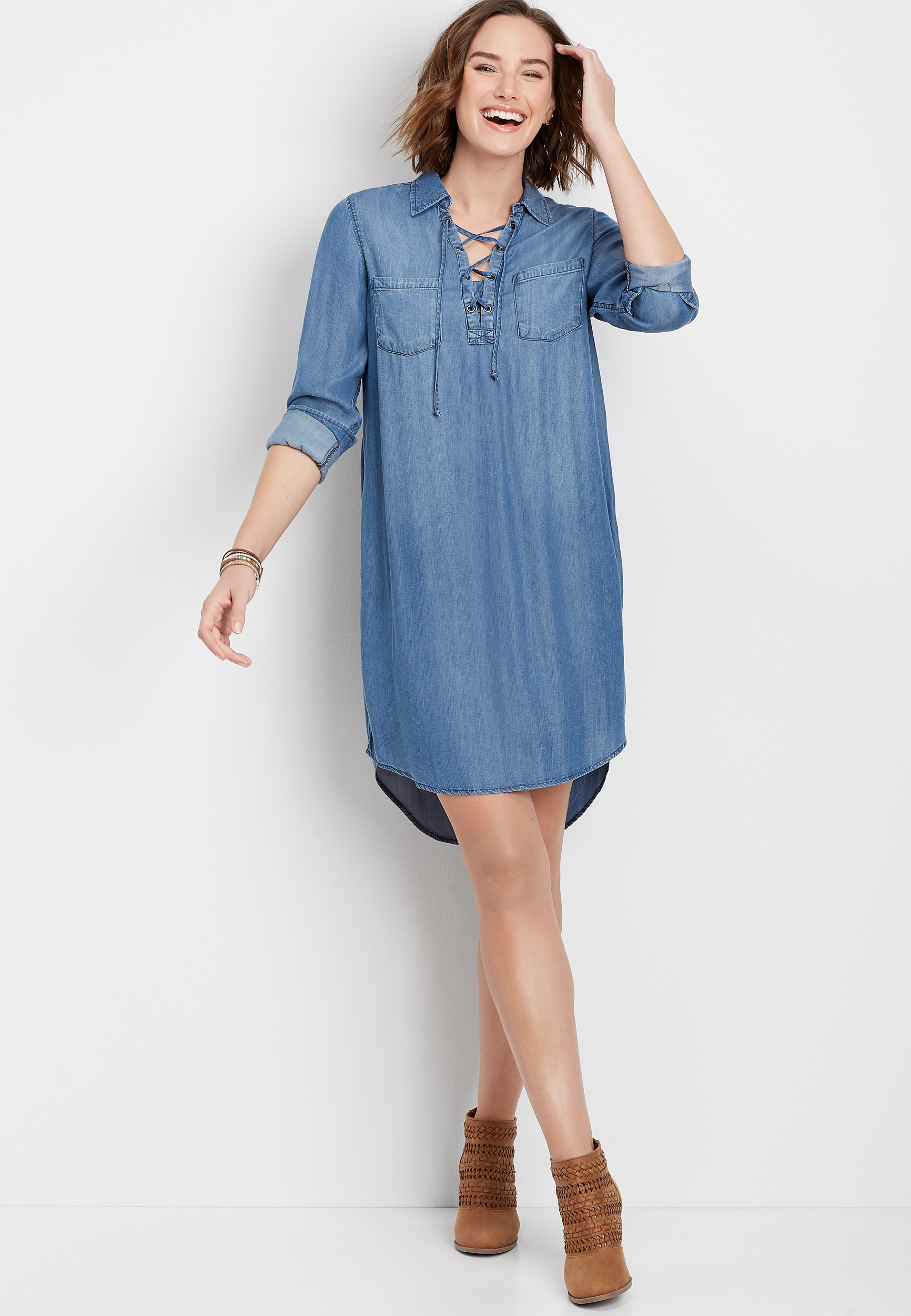 Chambray Shirtdress | maurices