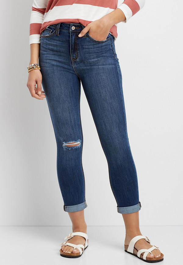 KanCan™ High Rise Destructed Cropped Jean | maurices